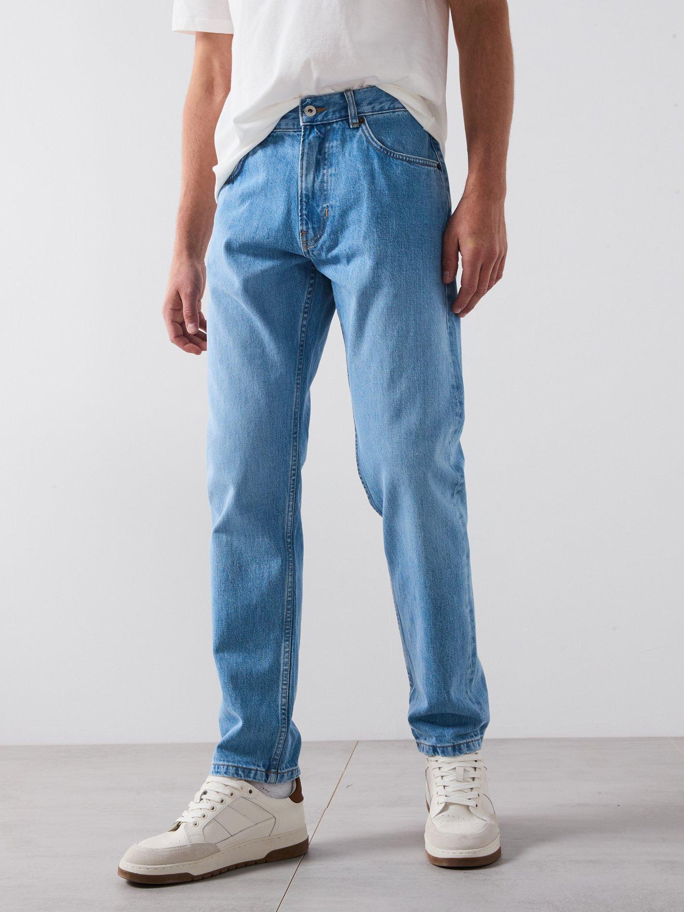 undefined Mango Pola Tapered Fit Mid Wash Jeans