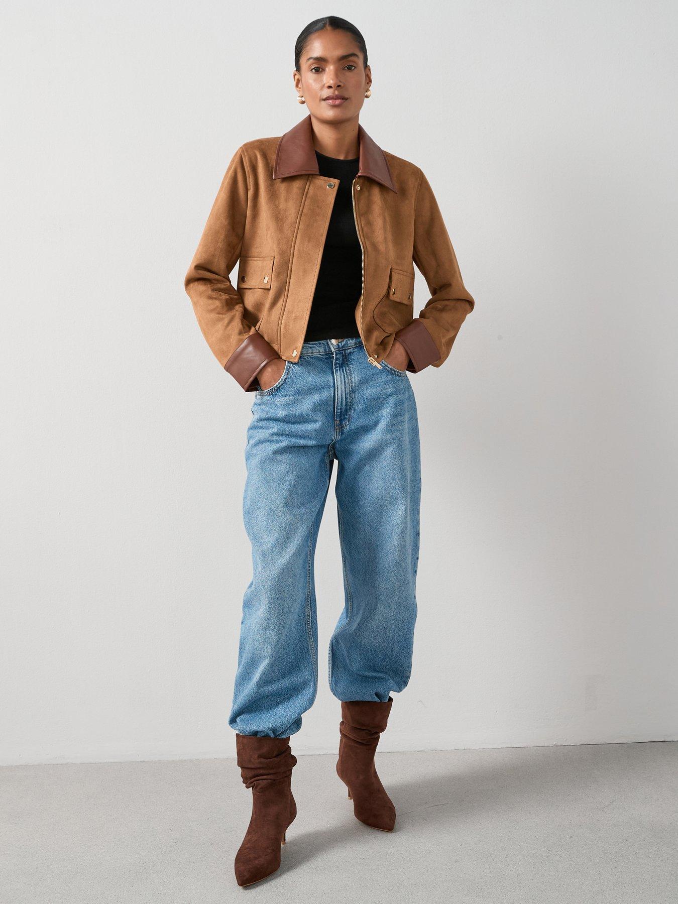 the-very-collection-faux-suede-barn-jacket-brown
