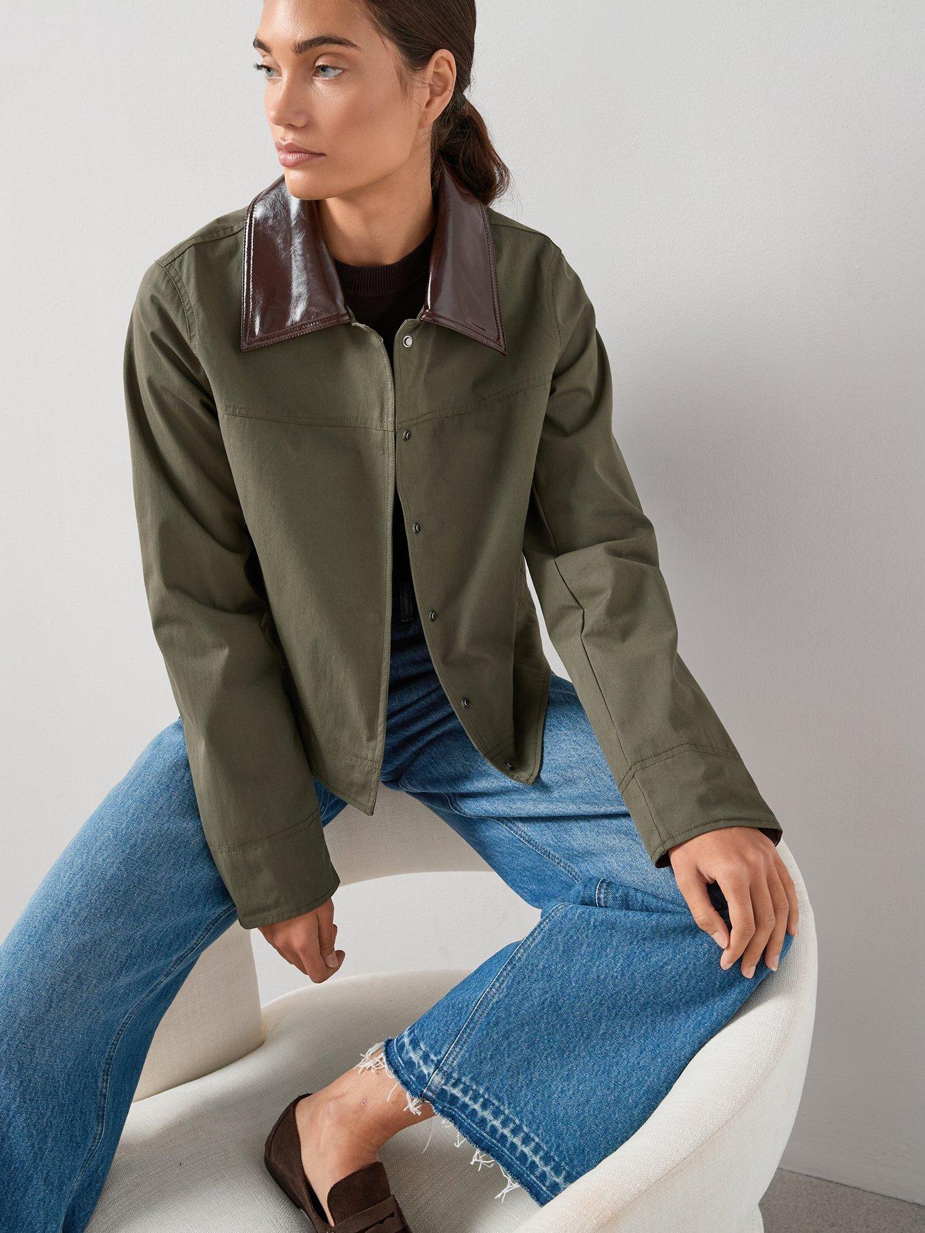 the-very-collection-contrast-collar-and-cuff-barn-jacketnbsp--khakidetail