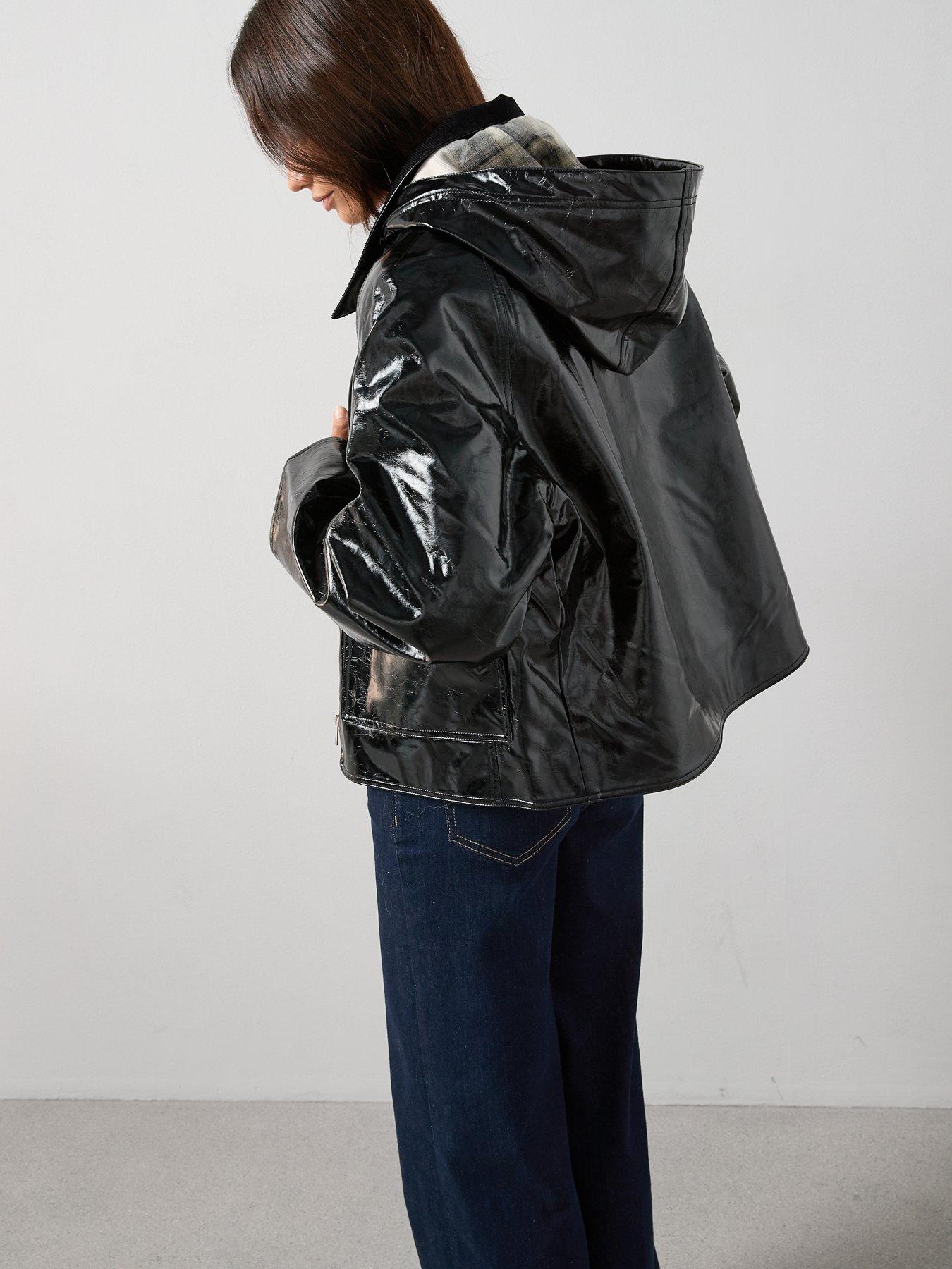 the-very-collection-contrast-lining-pu-coat-blackstillFront