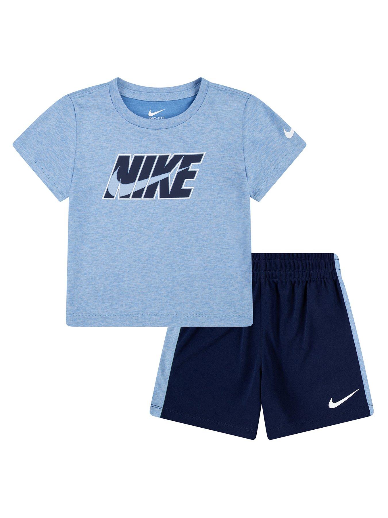 undefined Kids Boys Dri-Fit Shorts And T-Shirt Set - Blue