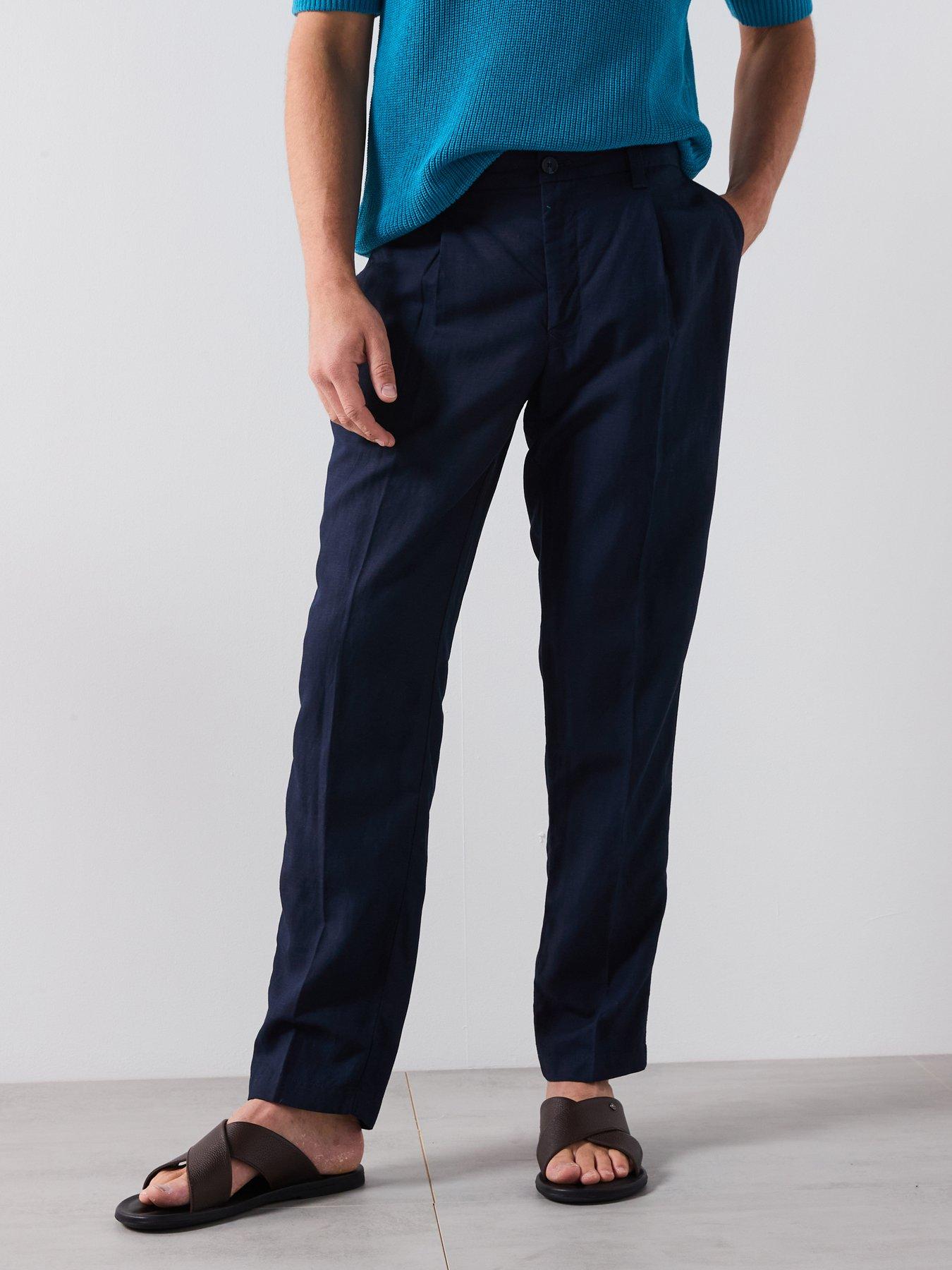 Image 1 of 5 of Mango Delave Smart Trousers - Navy