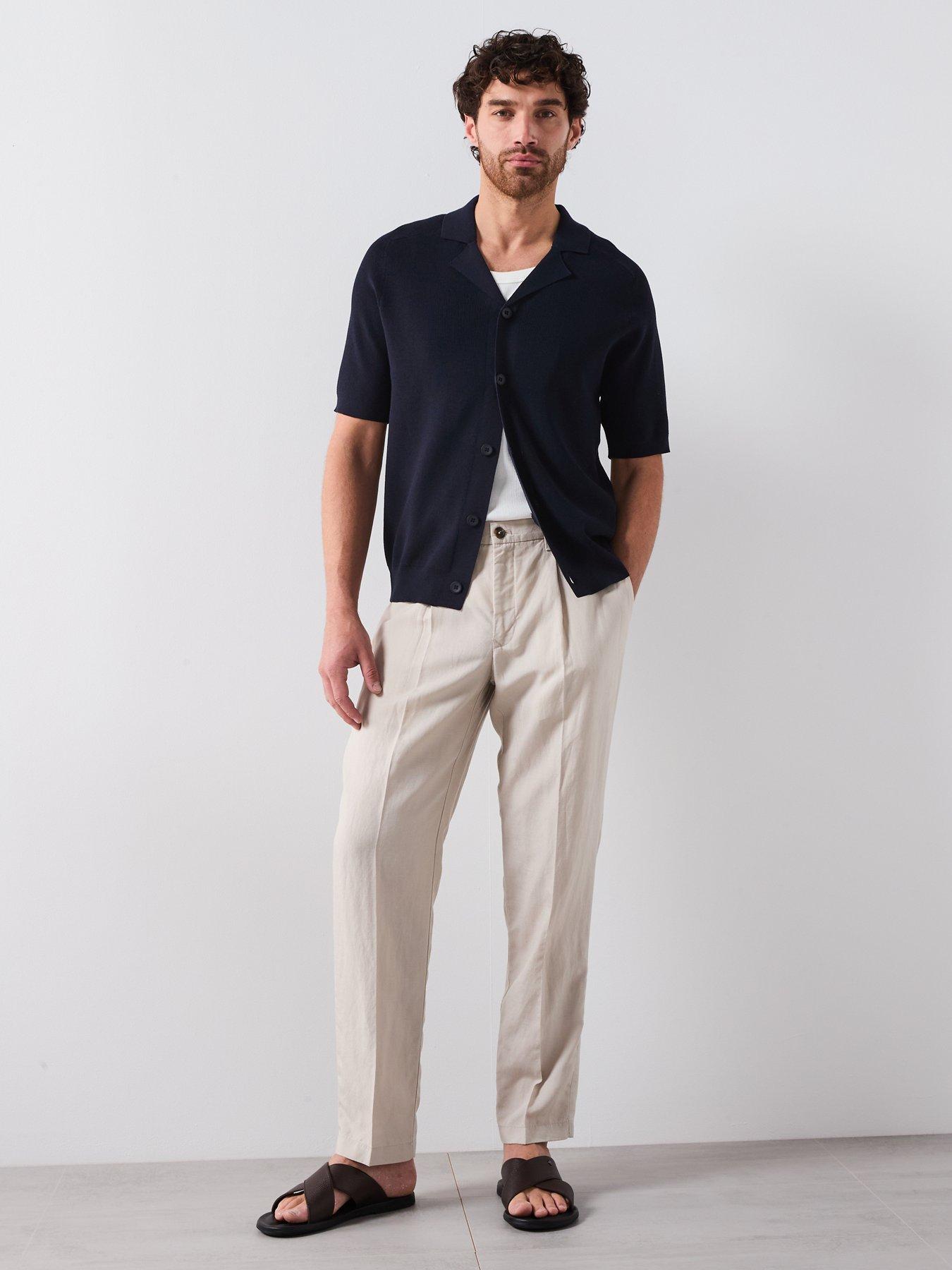 mango-lino-smart-short-sleeve-button-up-shirt-blackback