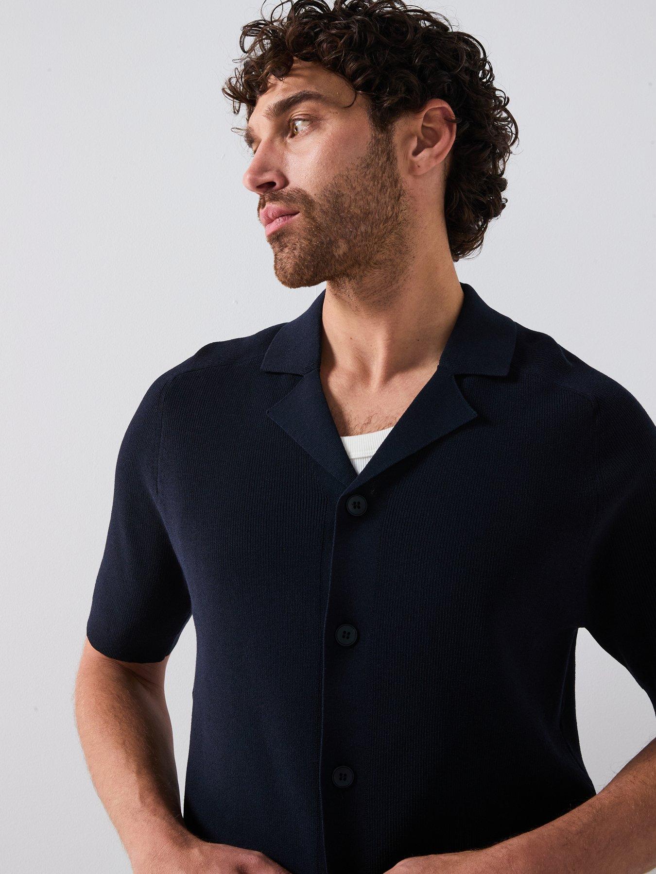 mango-lino-smart-short-sleeve-button-up-shirt-blackdetail
