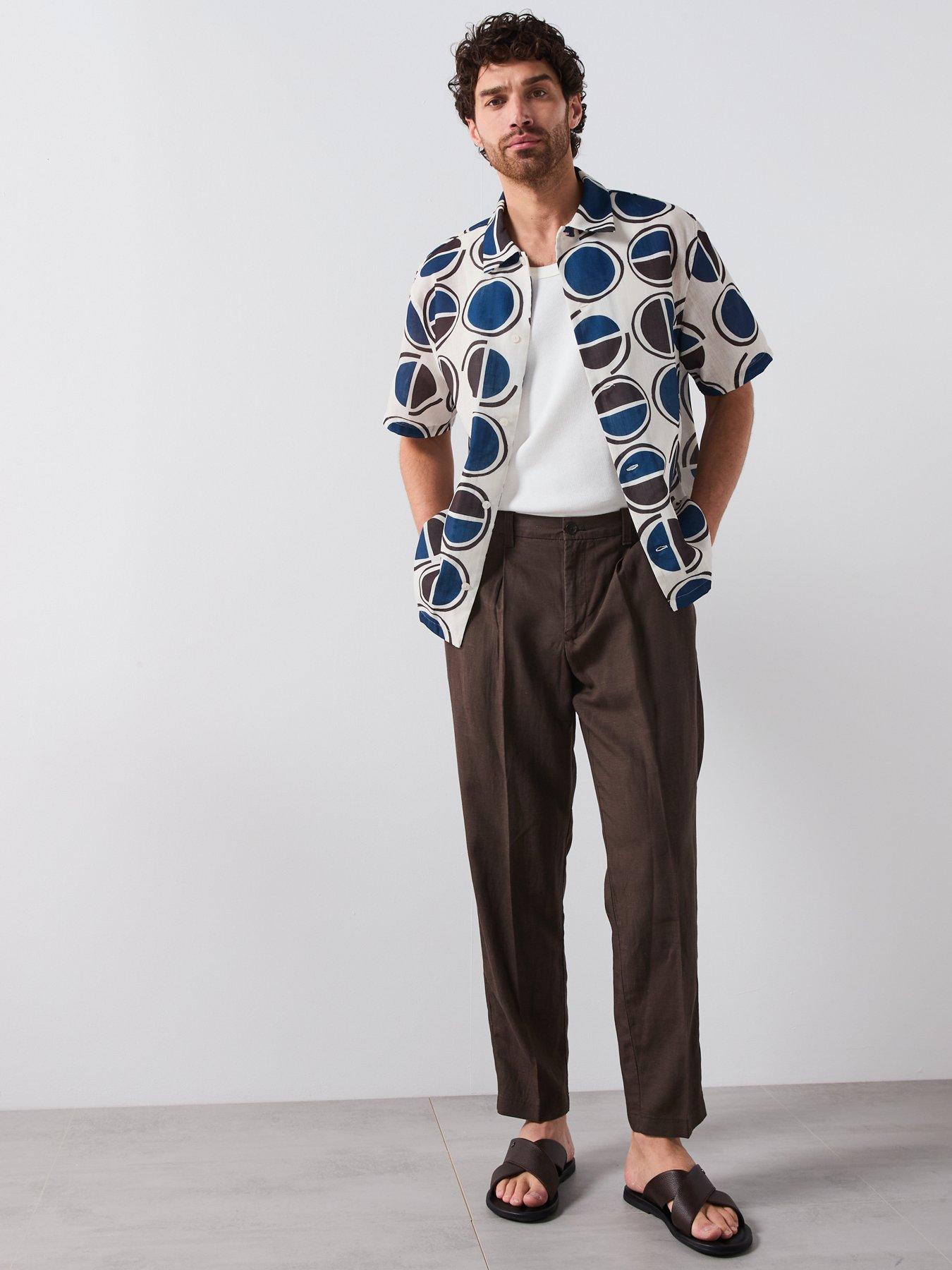 mango-begur-smart-rustic-print-short-sleeve-shirt-whiteback