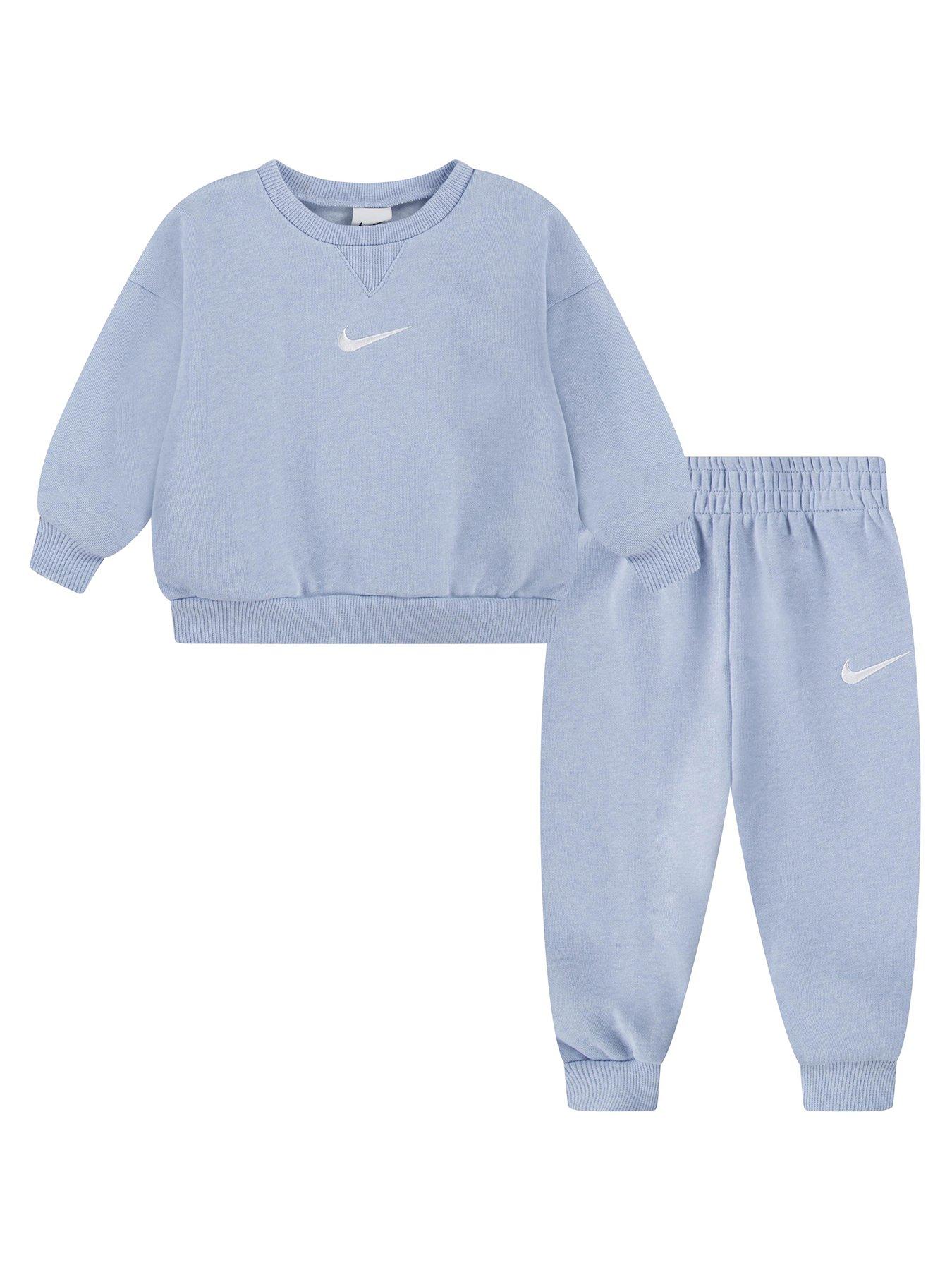 undefined Infant Unisex Essential Crew And Jogger Set - Blue