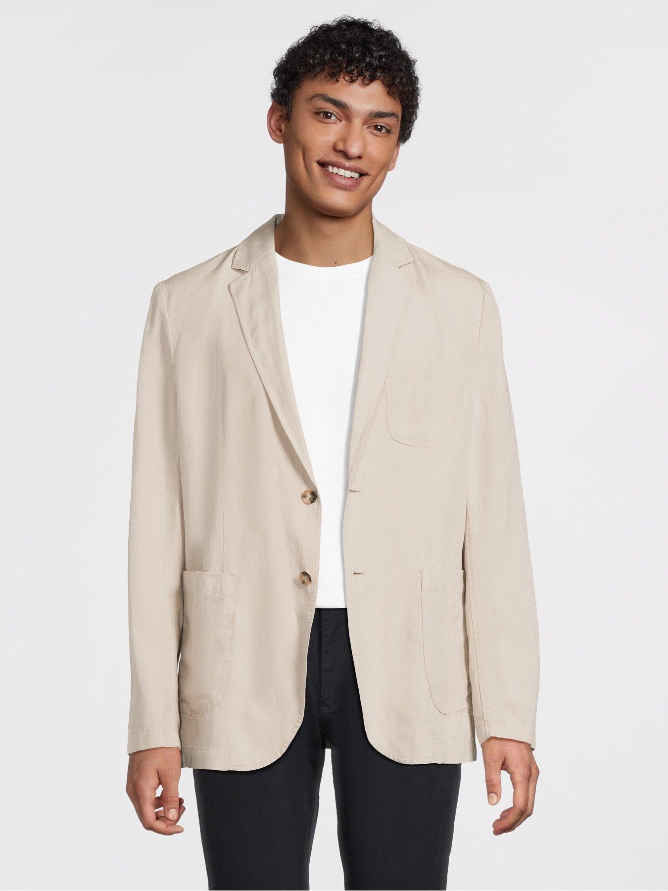 Mango Delave Smart Slim Fit Lyocell Blazer - Beige
