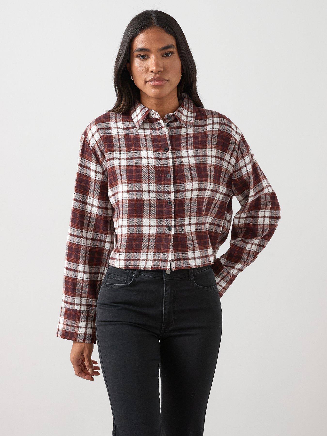 the-very-collection-cropped-check-shirt-browndetail