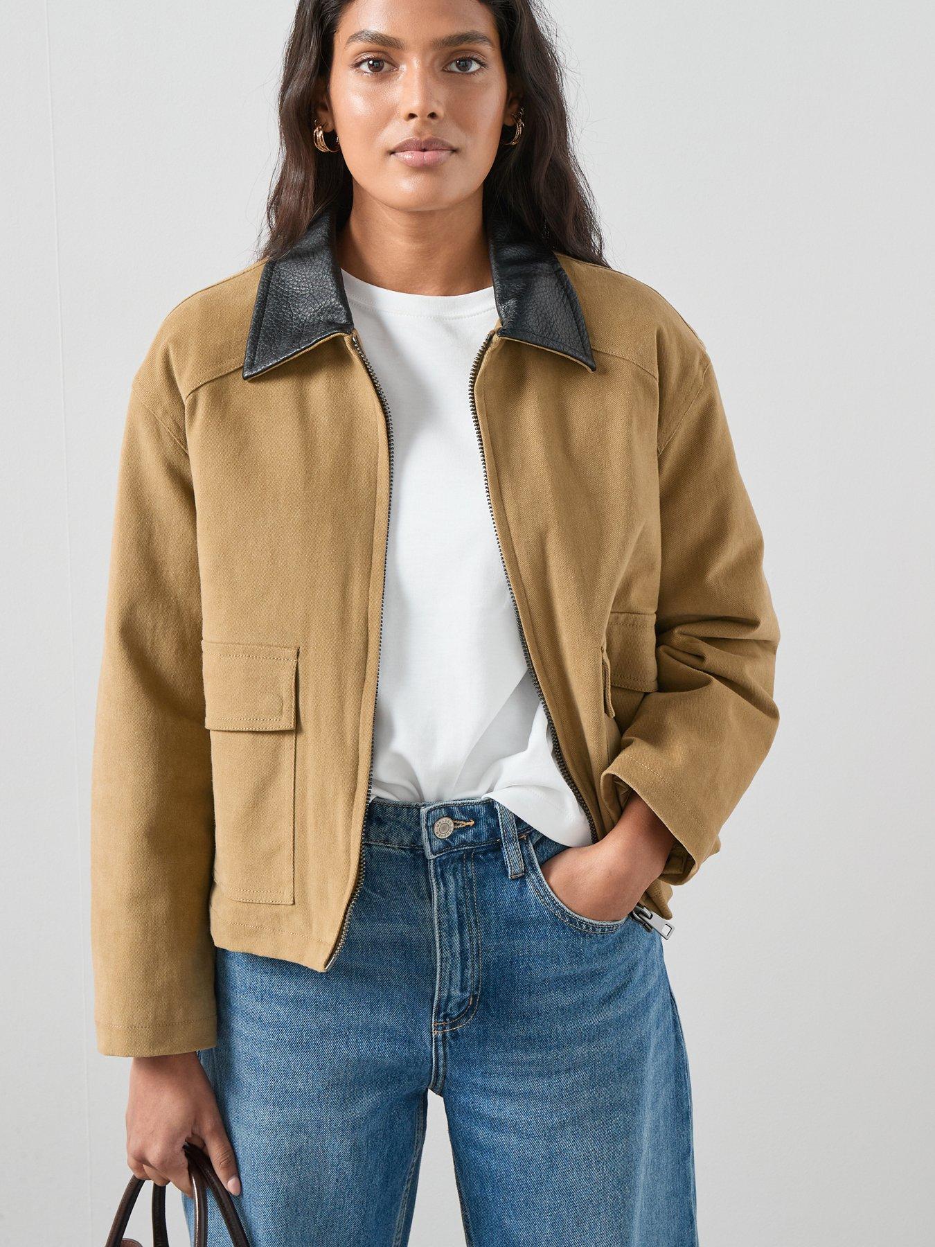 the-very-collection-contrast-collar-patch-pocket-barn-jacket-beige