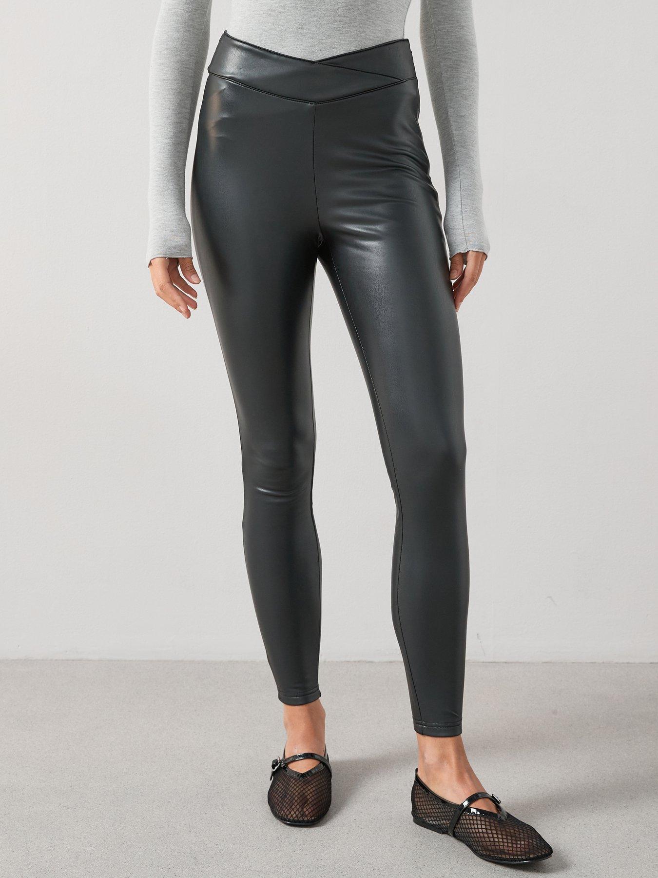 Image 3 of 6 of The Very Collection Faux Leather Leggings - Black