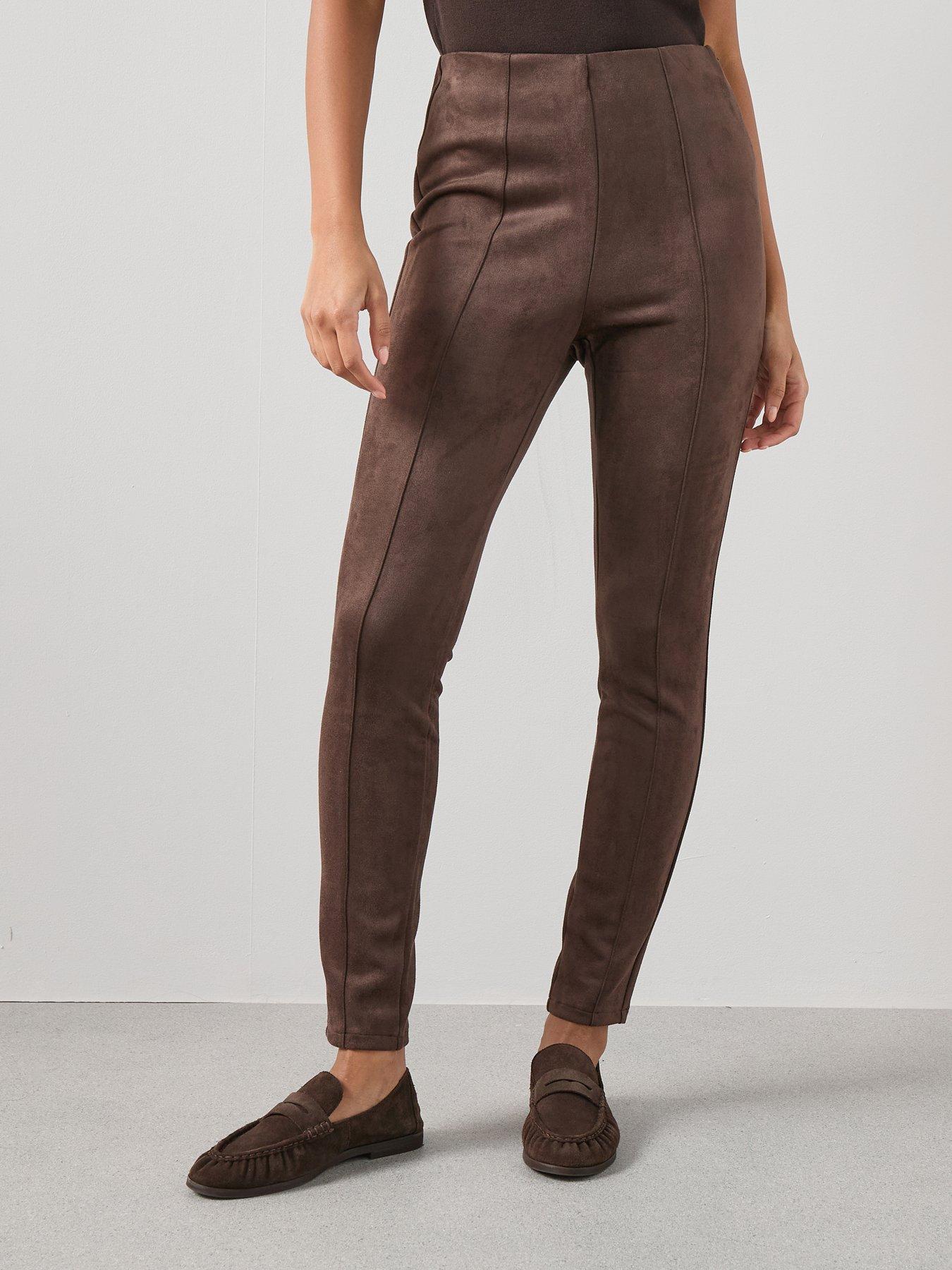 The Very Collection Suedette Leggings - Brown