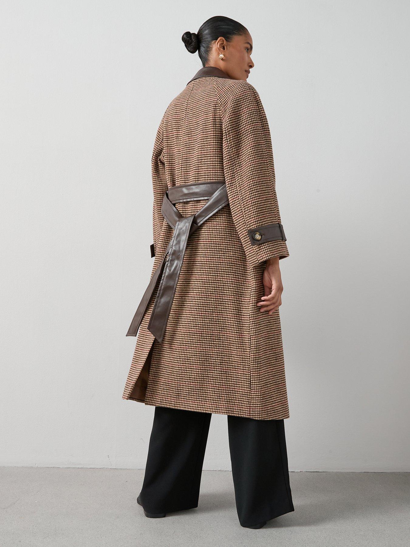 the-very-collection-check-coat-with-pu-trims-multistillFront