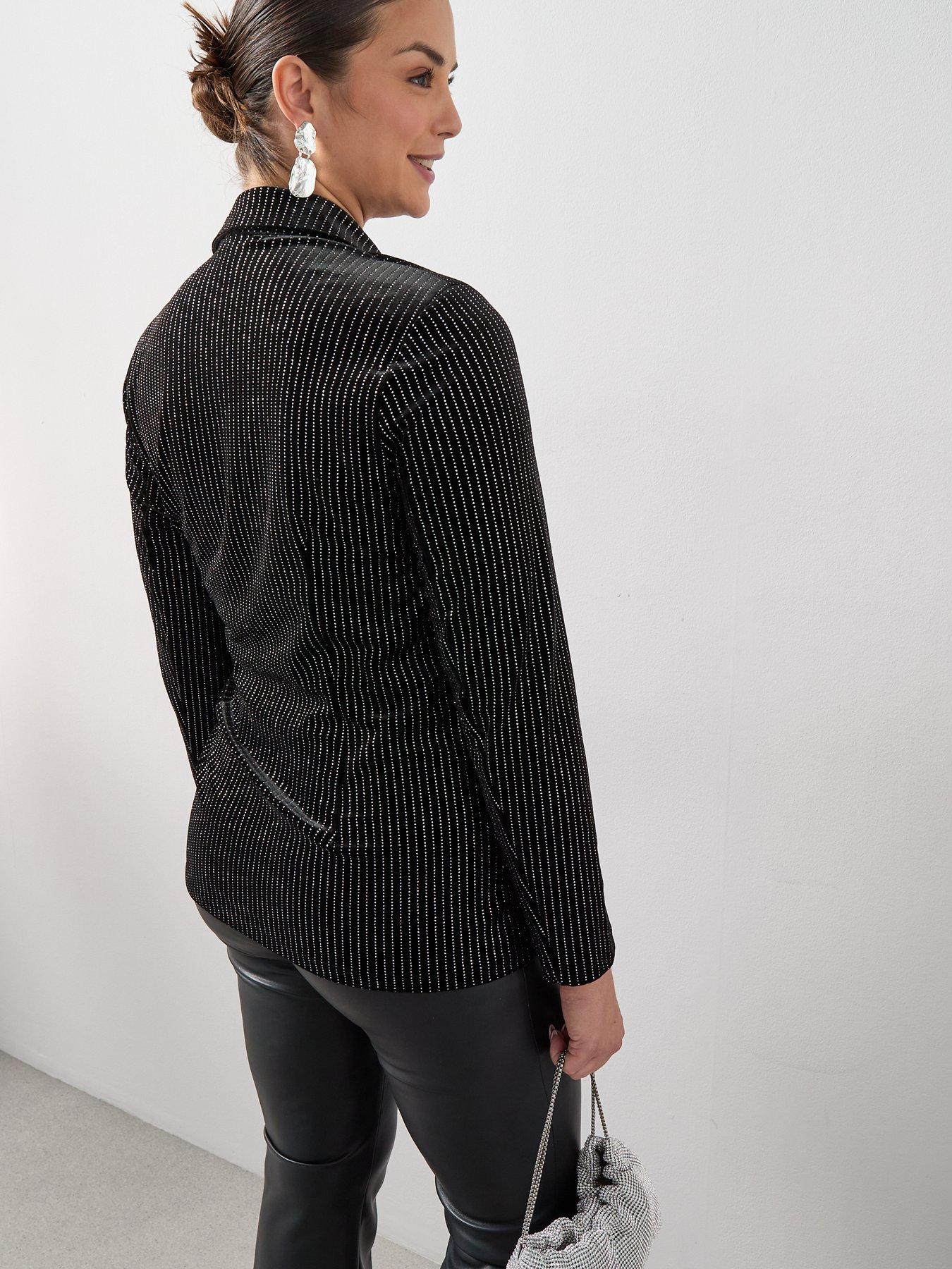 the-very-collection-curve-glitter-wrap-velvet-blazernbsp--blackdetail
