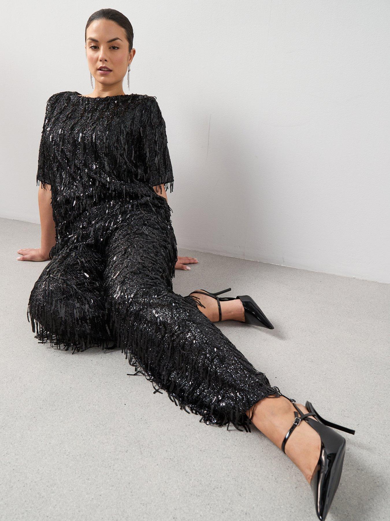 the-very-collection-curve-fringe-sequin-wide-leg-trouser-co-ord-blackfront