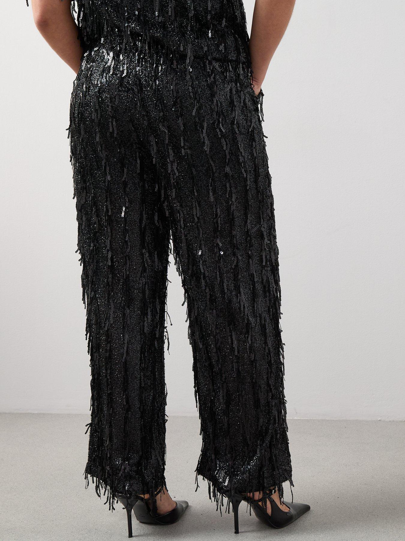 the-very-collection-curve-fringe-sequin-wide-leg-trouser-co-ord-blackdetail