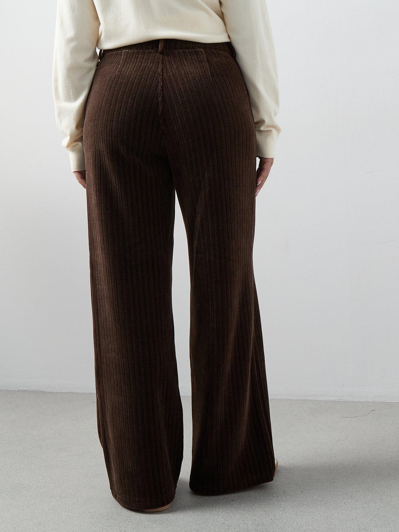 the-very-collection-curve-wide-legnbspcord-trouser-brownstillFront