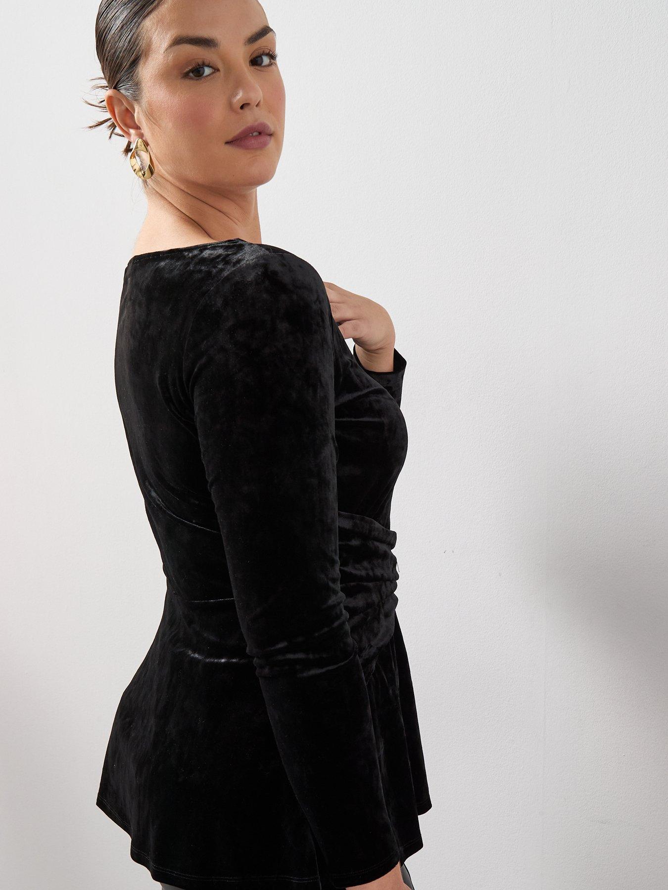 Image 5 of 6 of The Very Collection Curve Buckle Trim Velvet Top