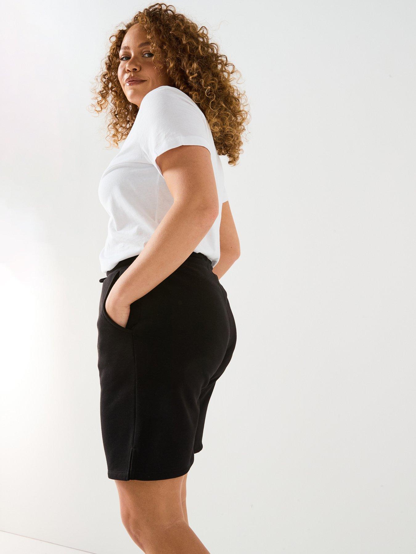 v-by-very-curve-longline-jogger-shorts-blackdetail