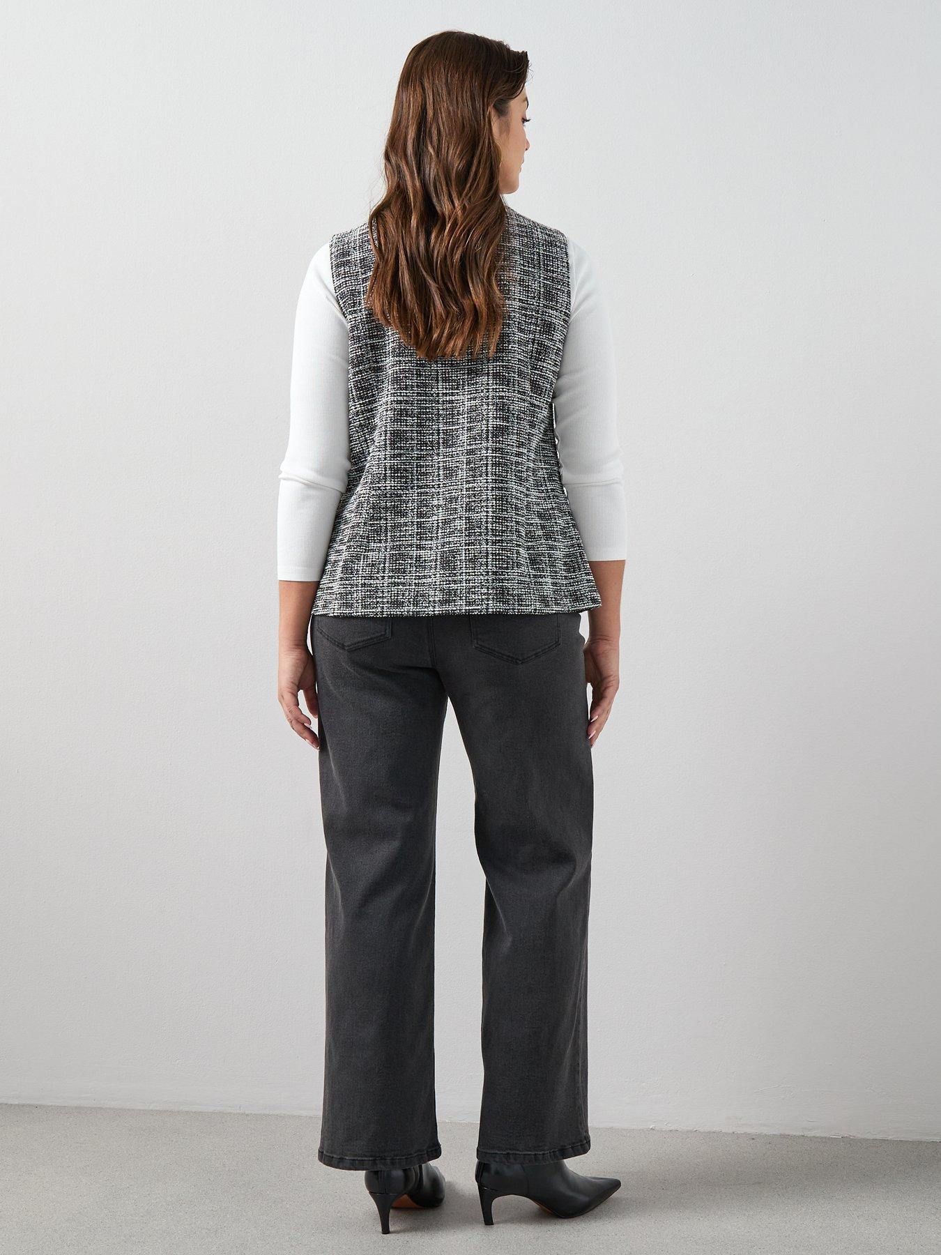Image 2 of 6 of V by Very Curve Boucle Waistcoat - Black