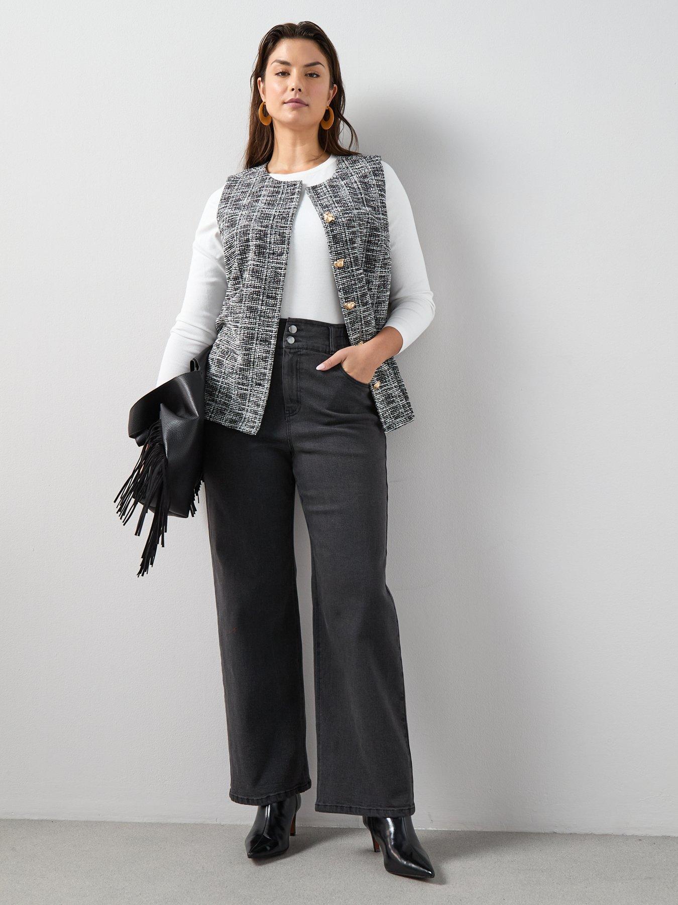 Image 3 of 6 of V by Very Curve Boucle Waistcoat - Black