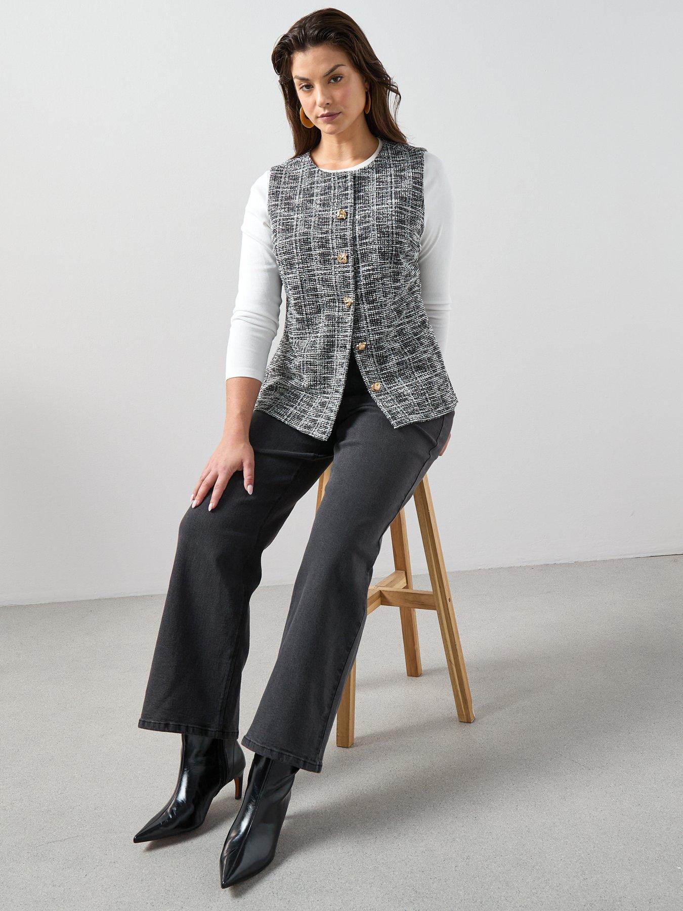 Image 5 of 6 of V by Very Curve Boucle Waistcoat - Black