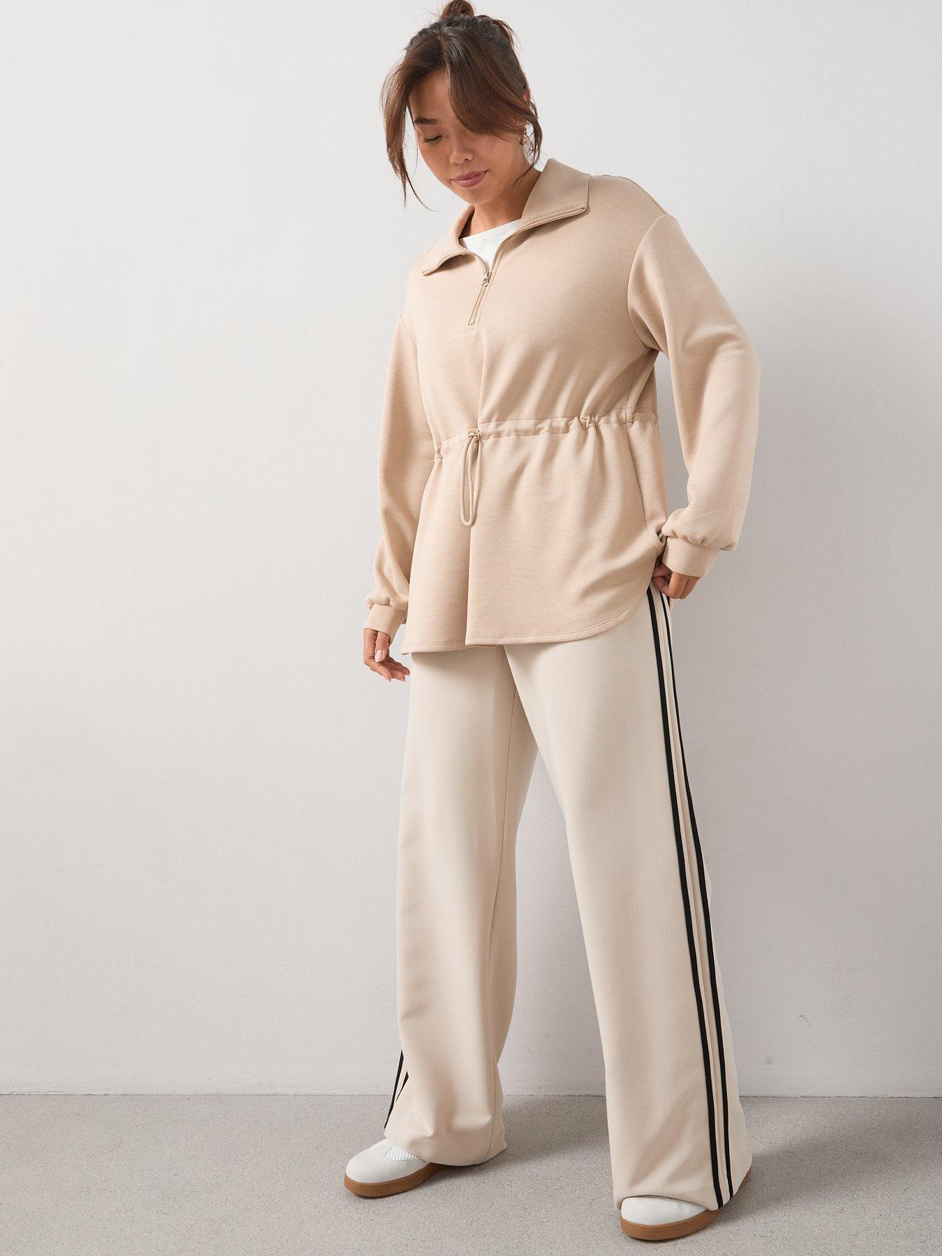 v-by-very-curve-cinched-waist-half-zip-sweatshirt-beigeback