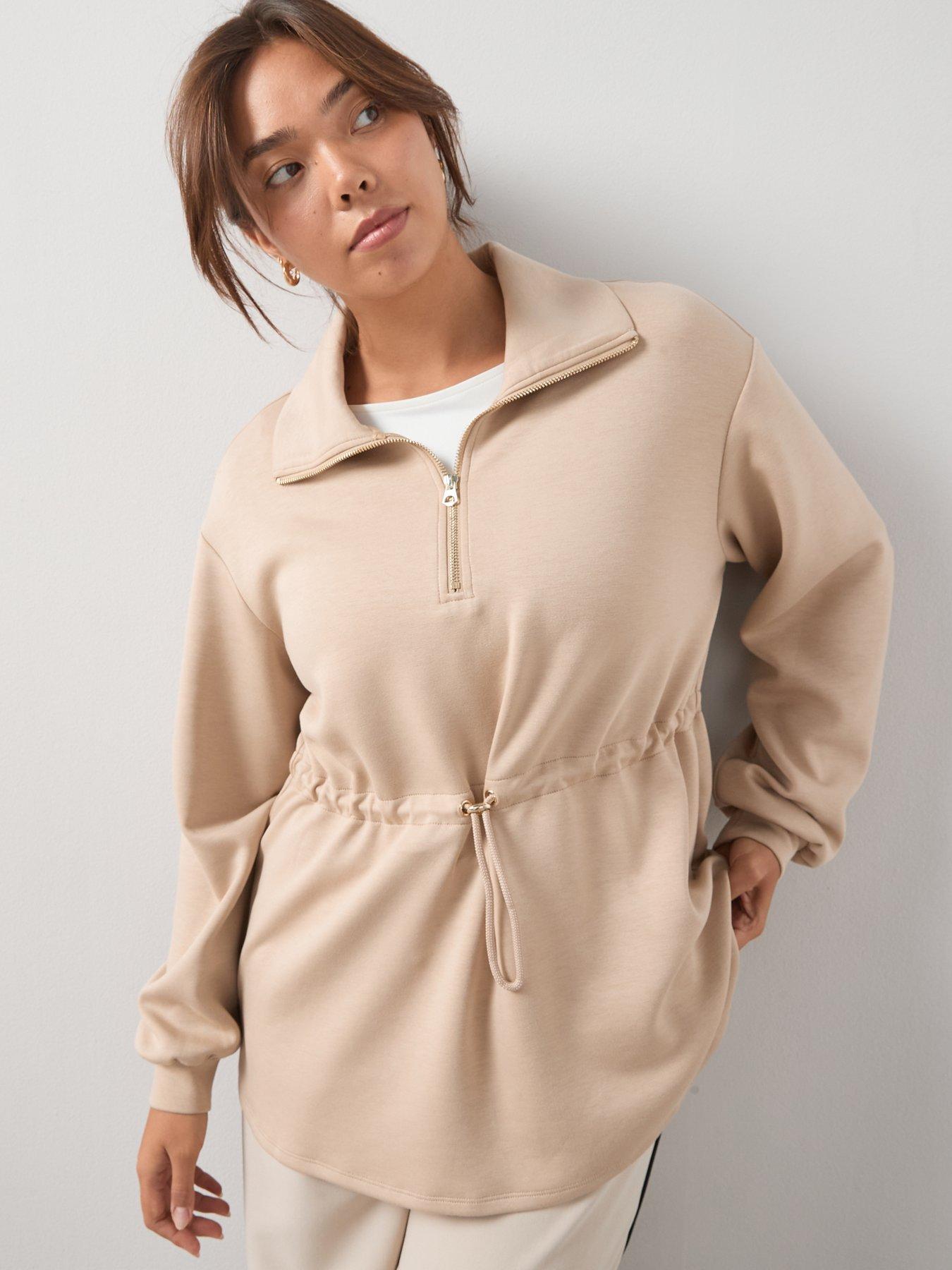 v-by-very-curve-cinched-waist-half-zip-sweatshirt-beigeoutfit