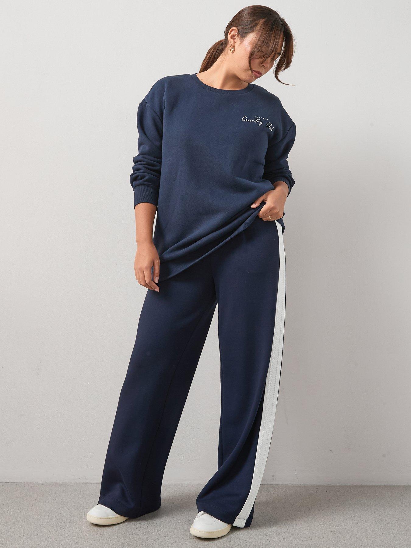 v-by-very-curve-longline-slogan-sweatshirt-navyfront