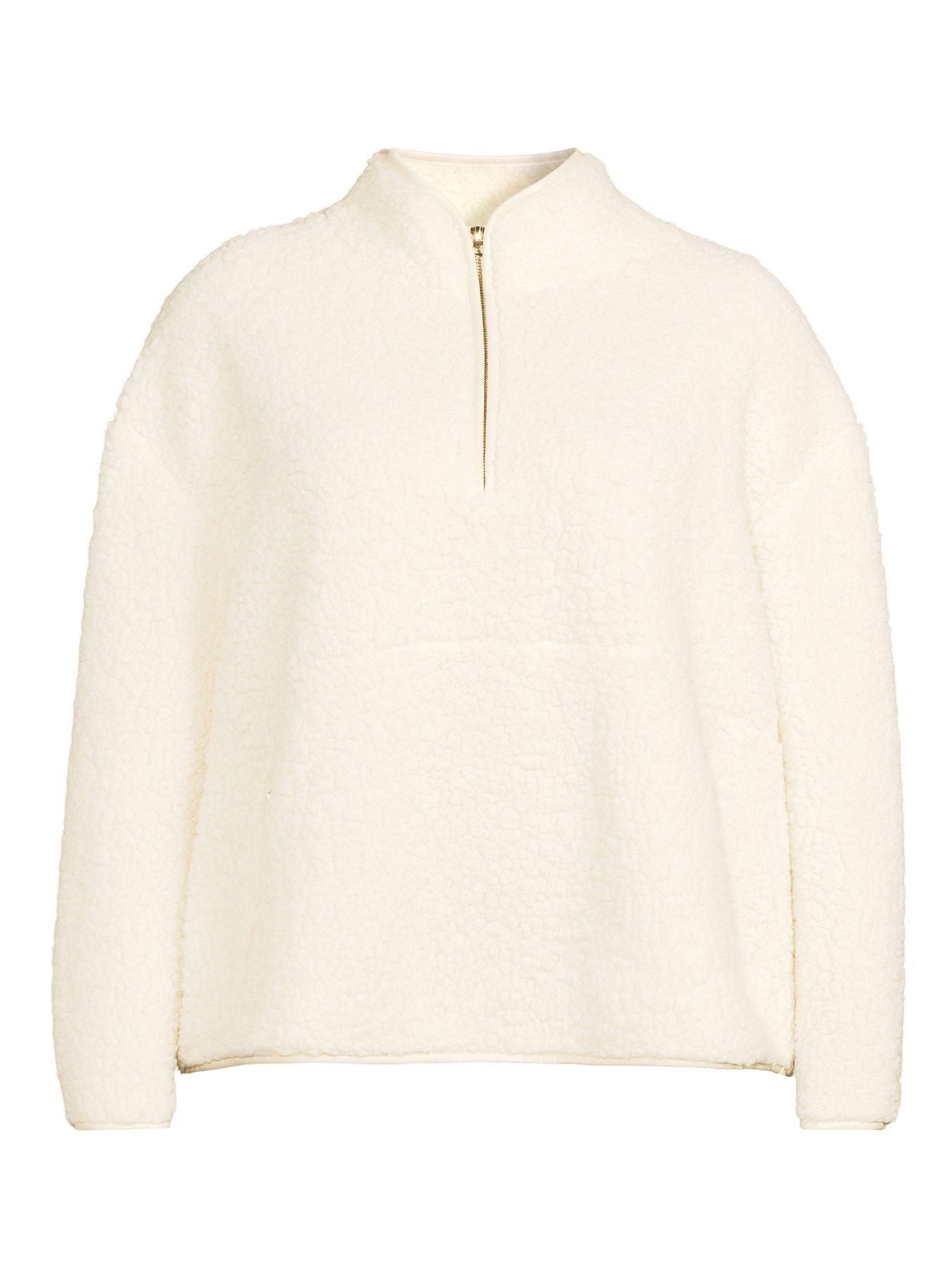 Image 7 of 7 of V by Very Curve Fleece Half Zip Sweatshirt - Cream
