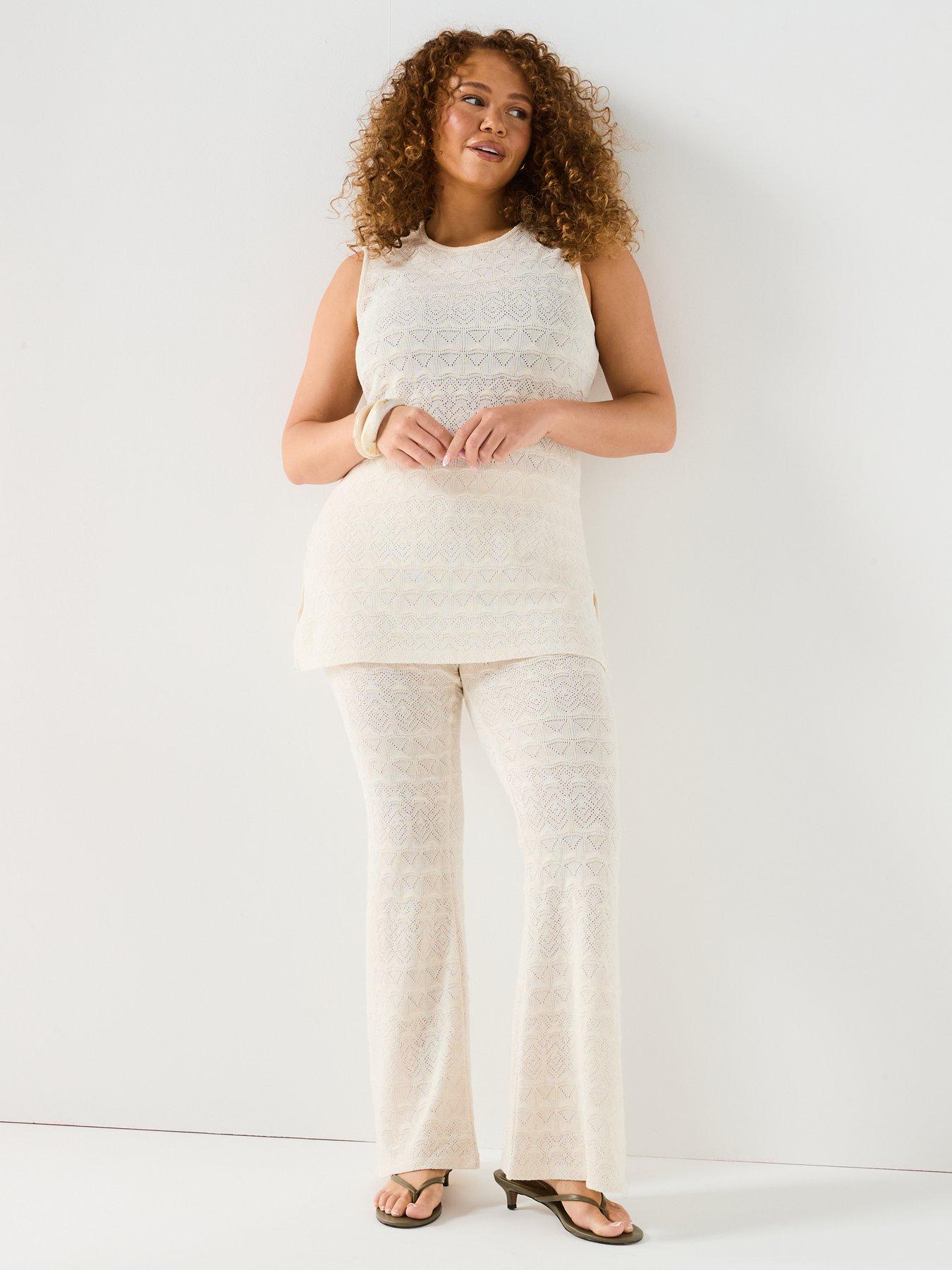 Image 3 of 6 of V by Very Curve Crochet Tunic Top - Cream