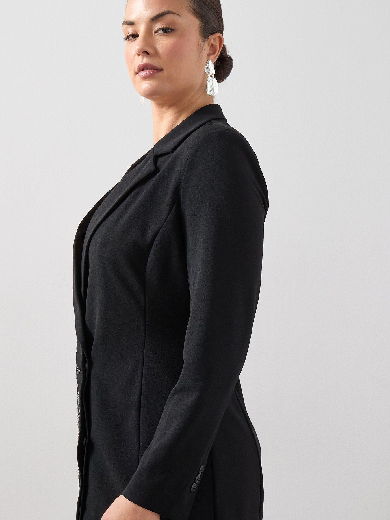 Image 5 of 6 of The Very Collection Curve Diamante Blazer Dress