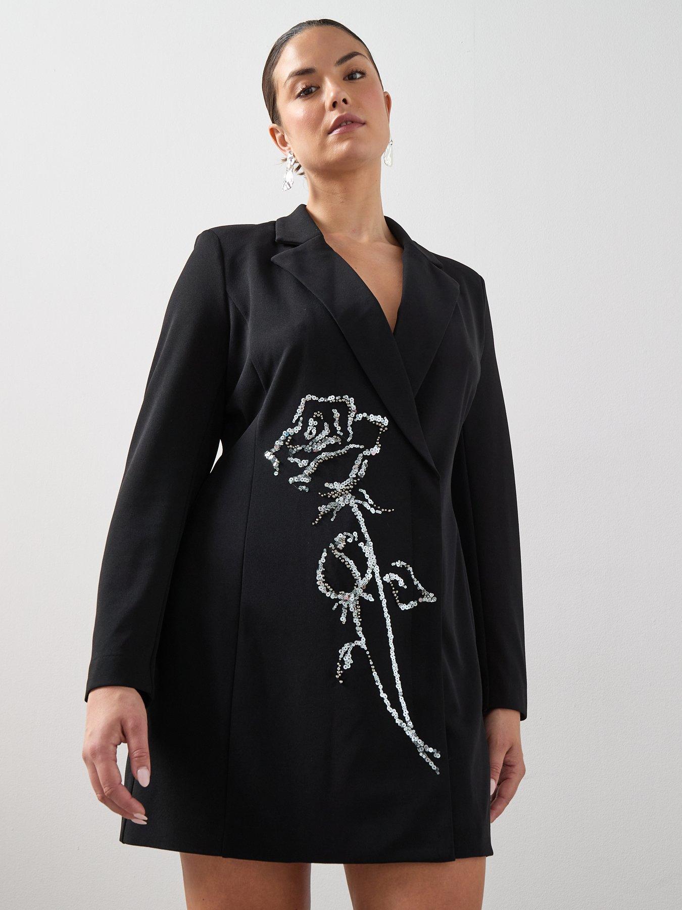 Image 6 of 6 of The Very Collection Curve Diamante Blazer Dress
