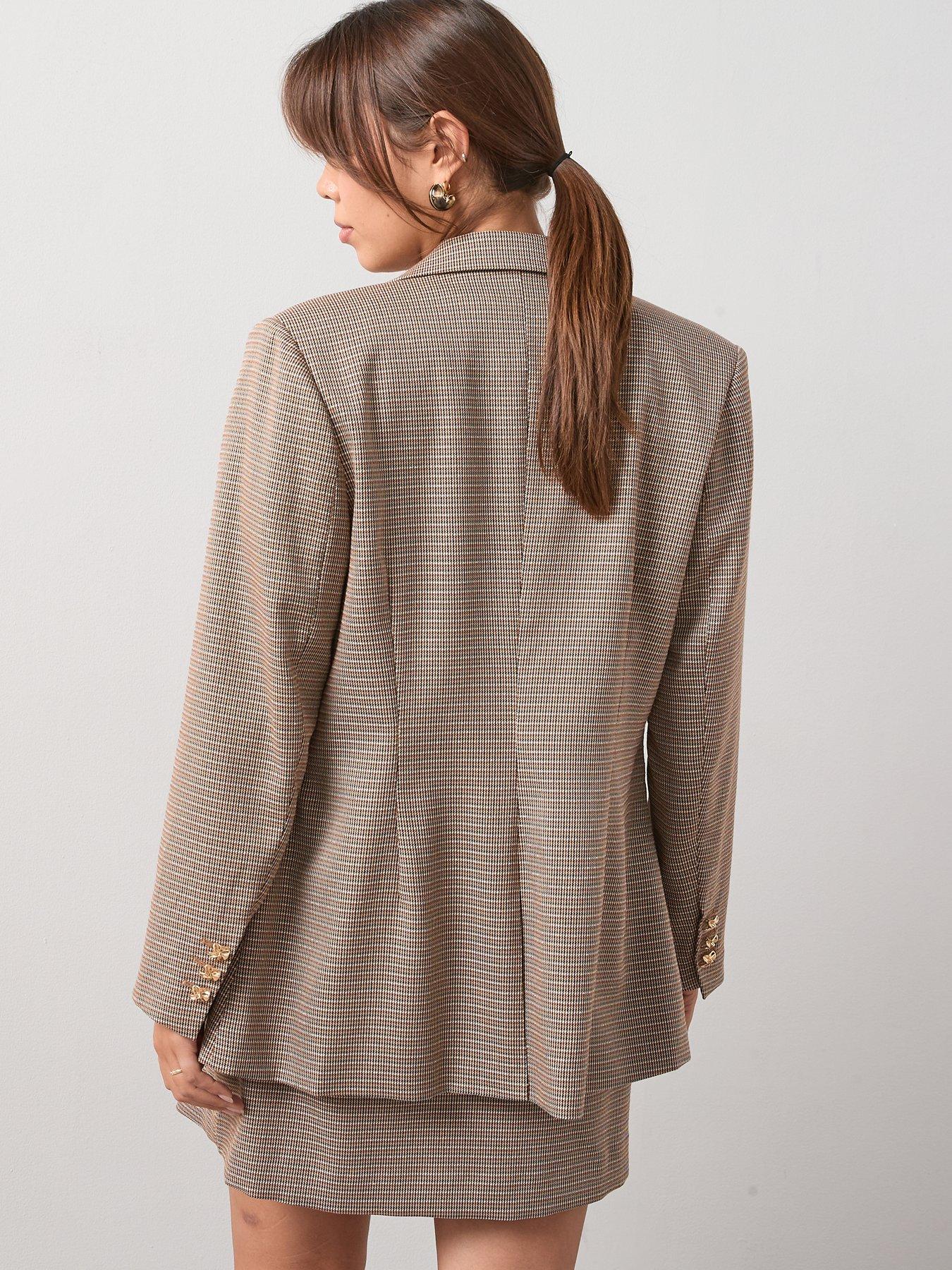 Image 2 of 7 of V by Very Curve Check Longline Blazer - Multi