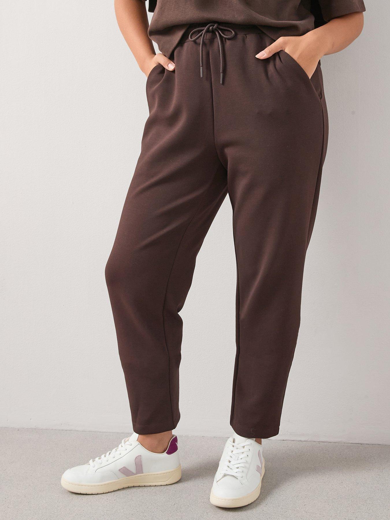 V by Very Curve Straight Leg Jogger - Brown