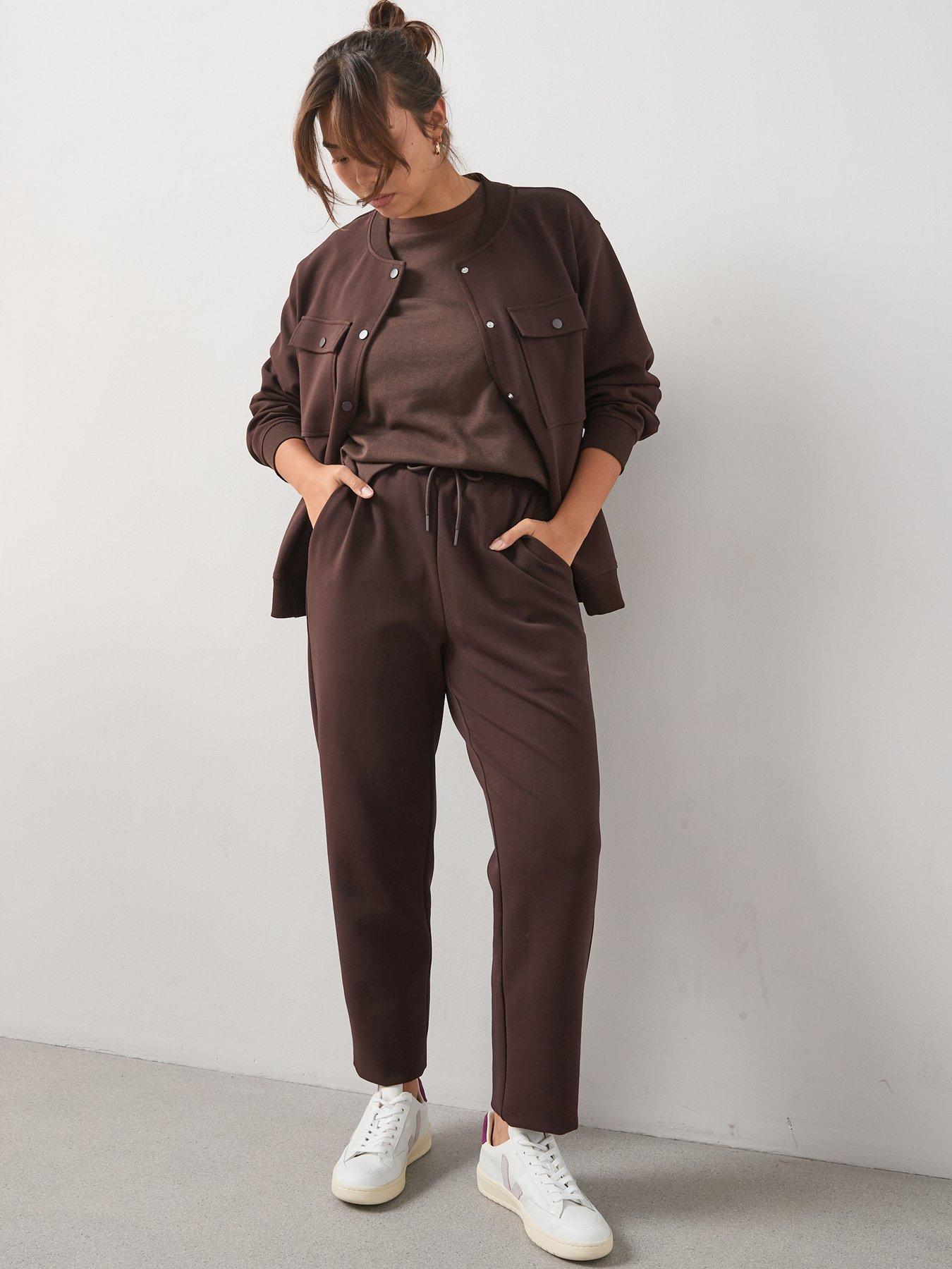 Image 4 of 6 of V by Very Curve Straight Leg Jogger - Brown