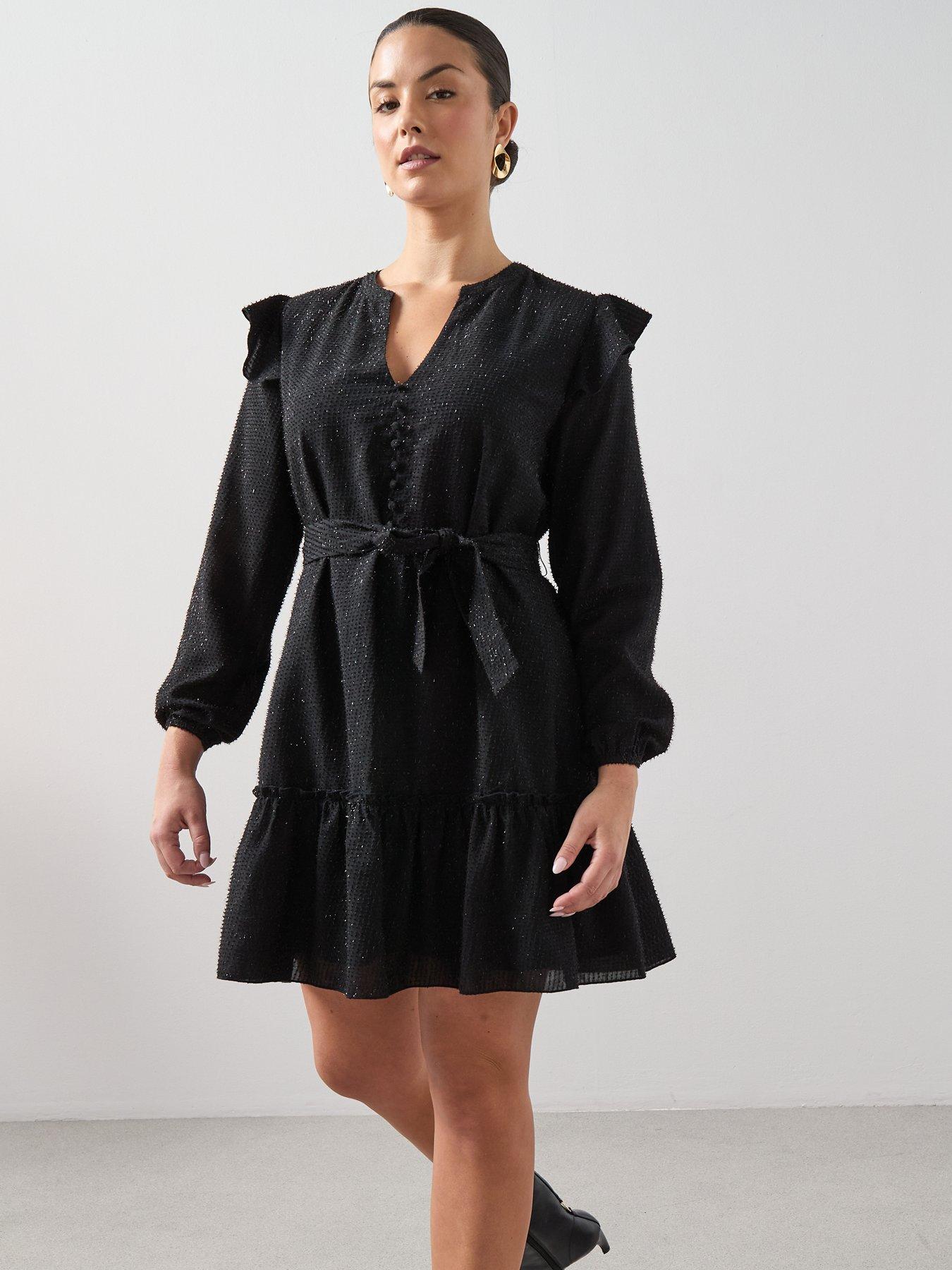 the-very-collection-curve-textured-belted-mini-dress-blackdetail