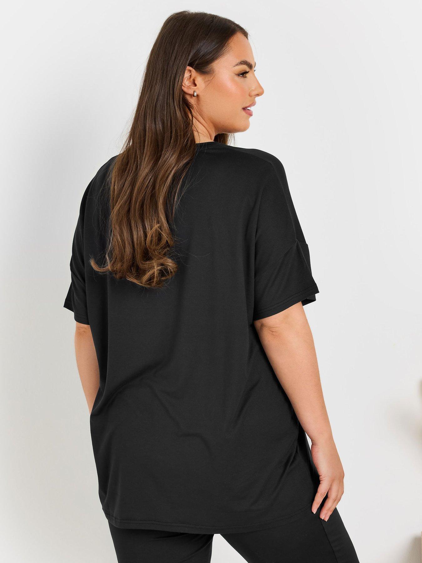 Image 2 of 4 of Yours Curve Forever Wild Sleep T-Shirt - Black