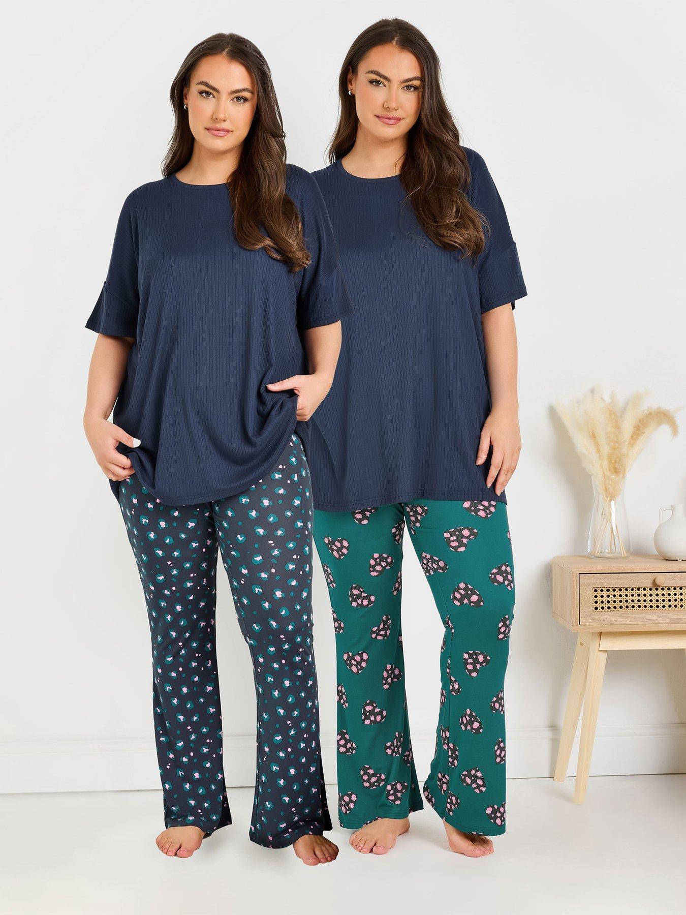 undefined Curve Ribbed Sleep Tee - Blue