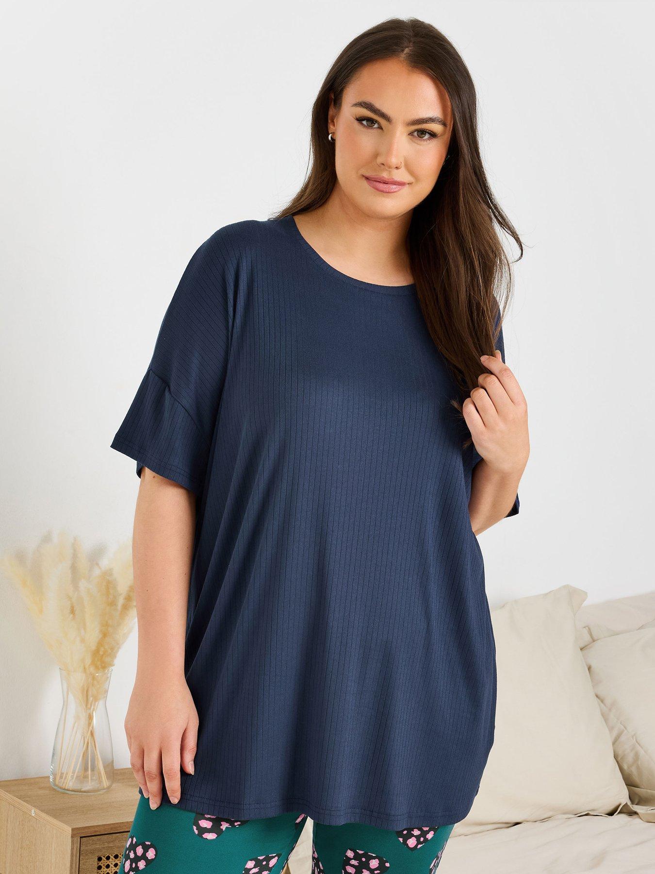yours-curve-ribbed-sleep-tee-blueback
