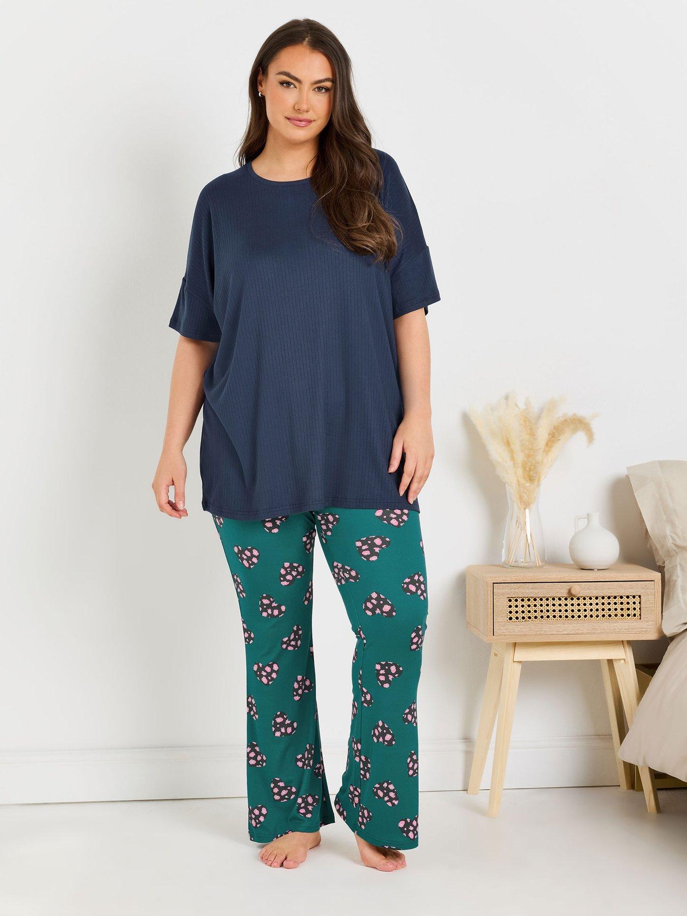 yours-curve-ribbed-sleep-tee-blueoutfit