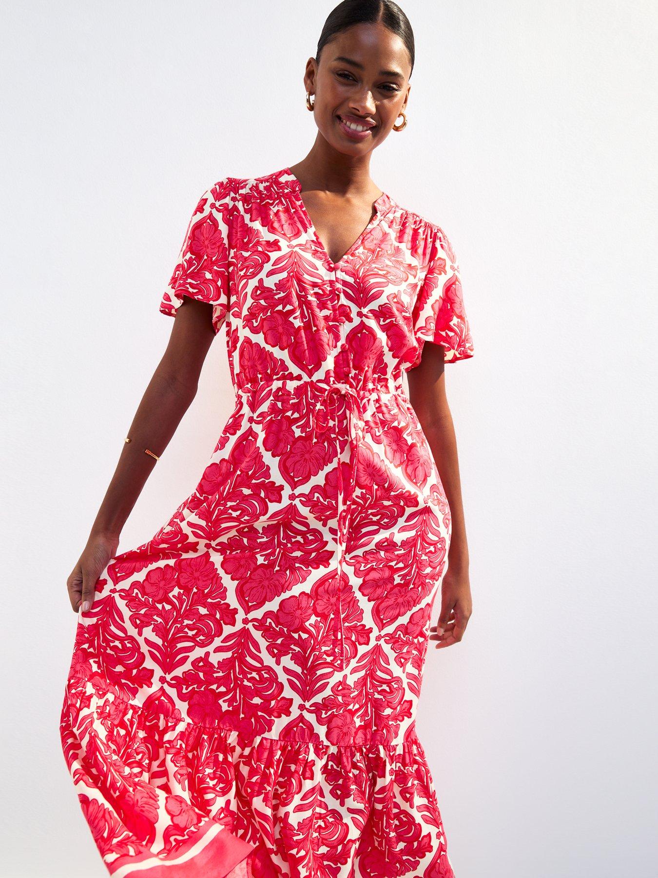 new-look-tile-print-drawstring-midi-shirt-dress-pinkoutfit