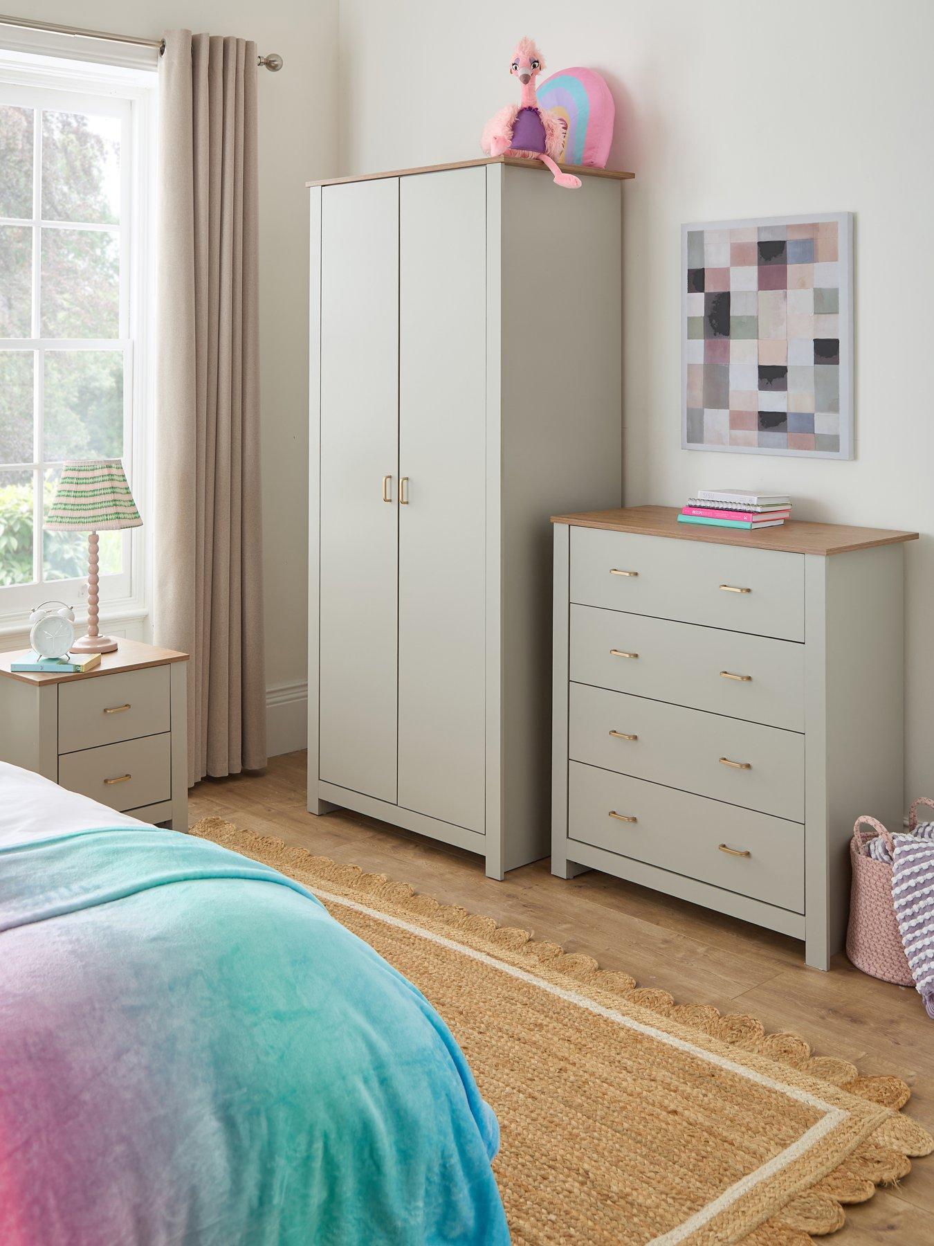 Very Home Daisy 3 Piece Kids Bedroom Furniture Package - 2 Door Wardrobe, 4 Drawer Chest and 2 Drawer Bedside Chest - FSC® Certified