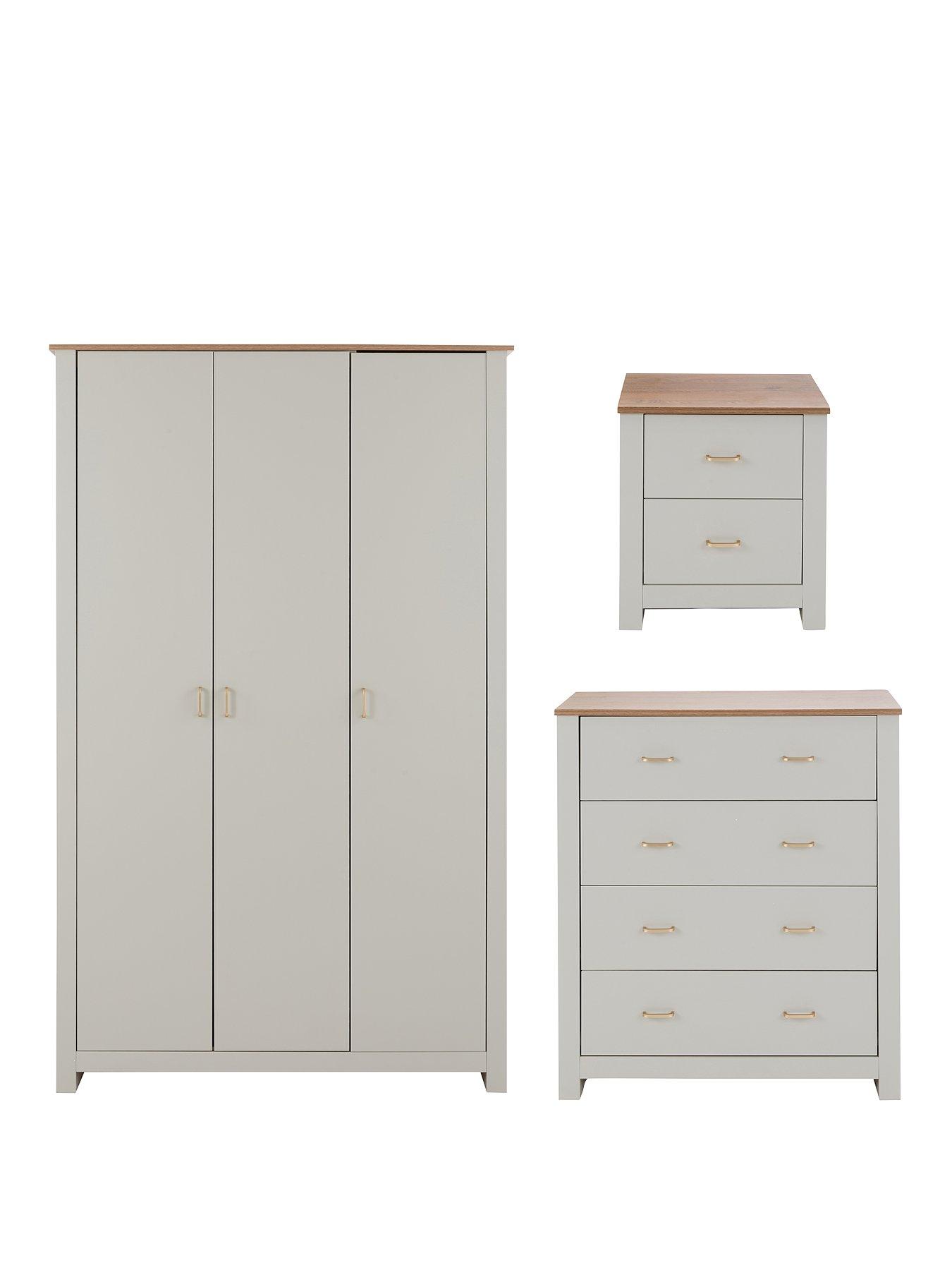 Image 2 of 7 of The Very Collection Daisy 3 Piece Kids Bedroom Furniture Package - 3&nbsp;Door Wardrobe, 4 Drawer Chest and 2 Drawer Bedside Chest - FSC&reg; Certified
