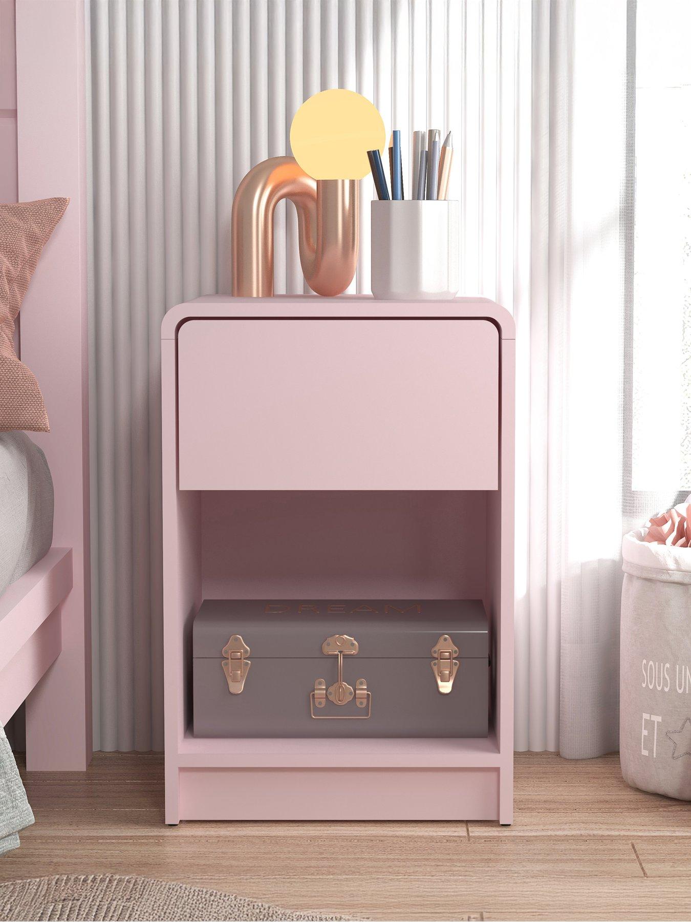 Image 1 of 7 of Very Home Bailey Kids Bedside Table - Pink&nbsp;- FSC&reg; Certified