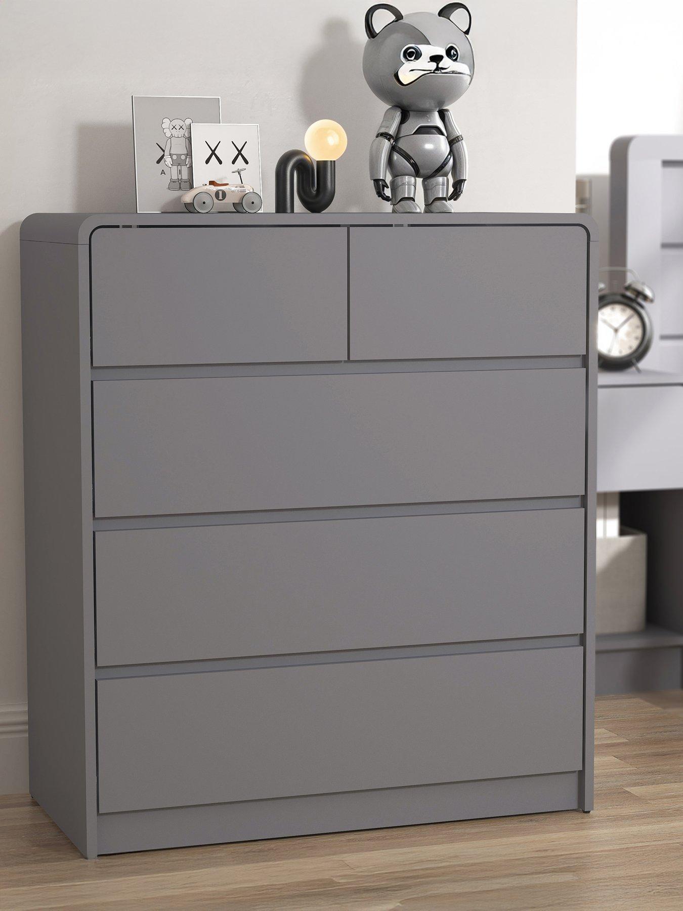 Very Home Bailey Kids 3 + 2 Drawer Chest - Grey - FSC® Certified