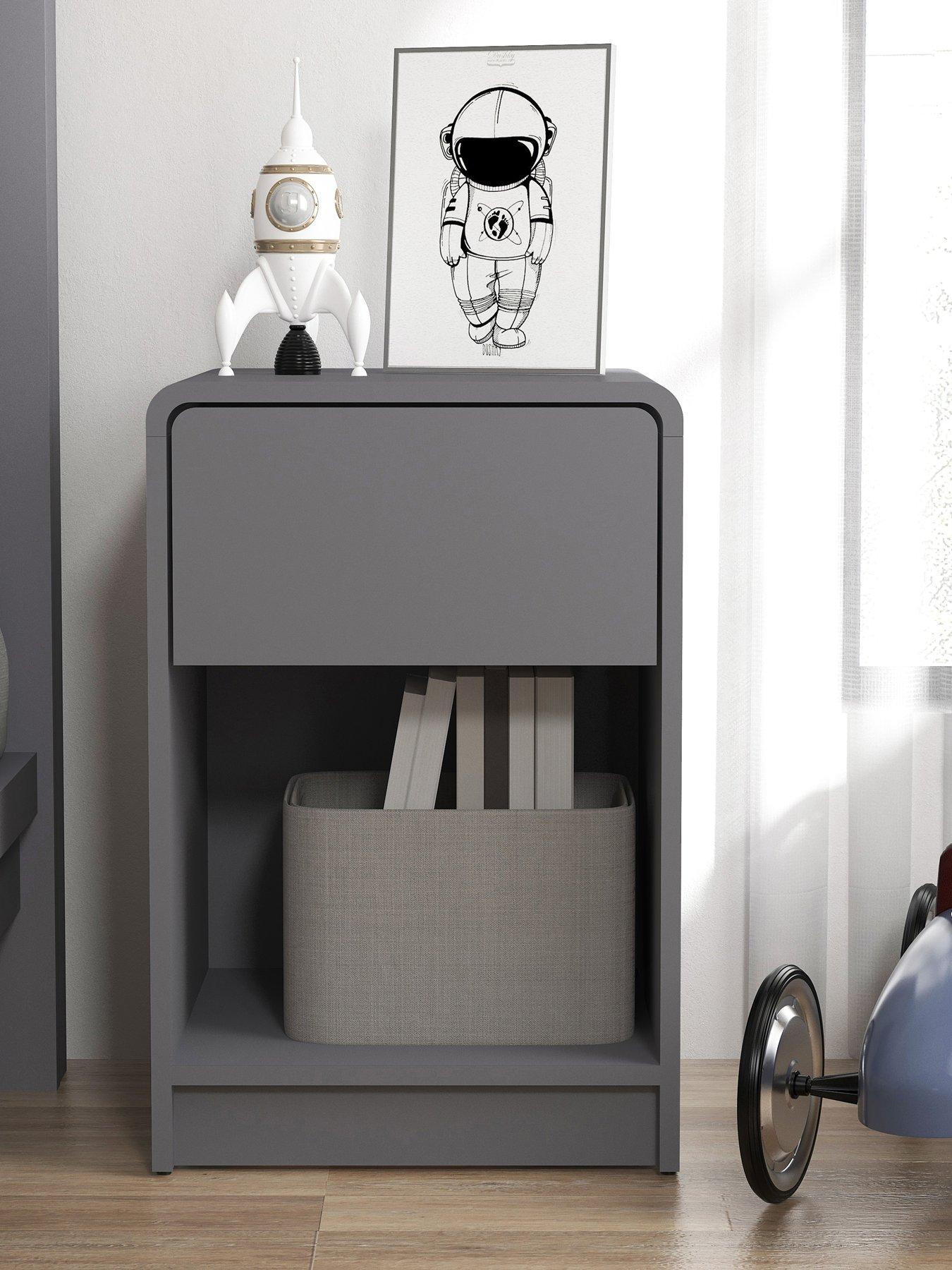 Very Home Bailey Kids Bedside Table - Grey - FSC® Certified