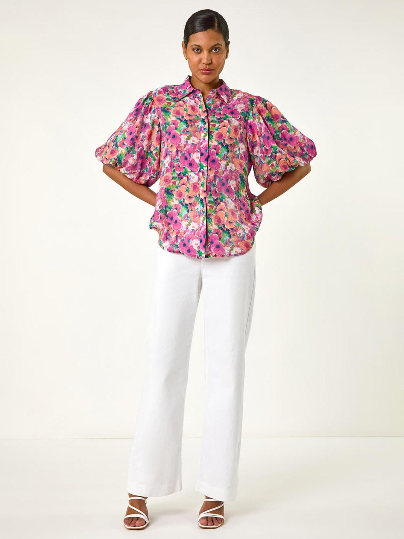 roman-floral-print-button-through-shirt-pinkback