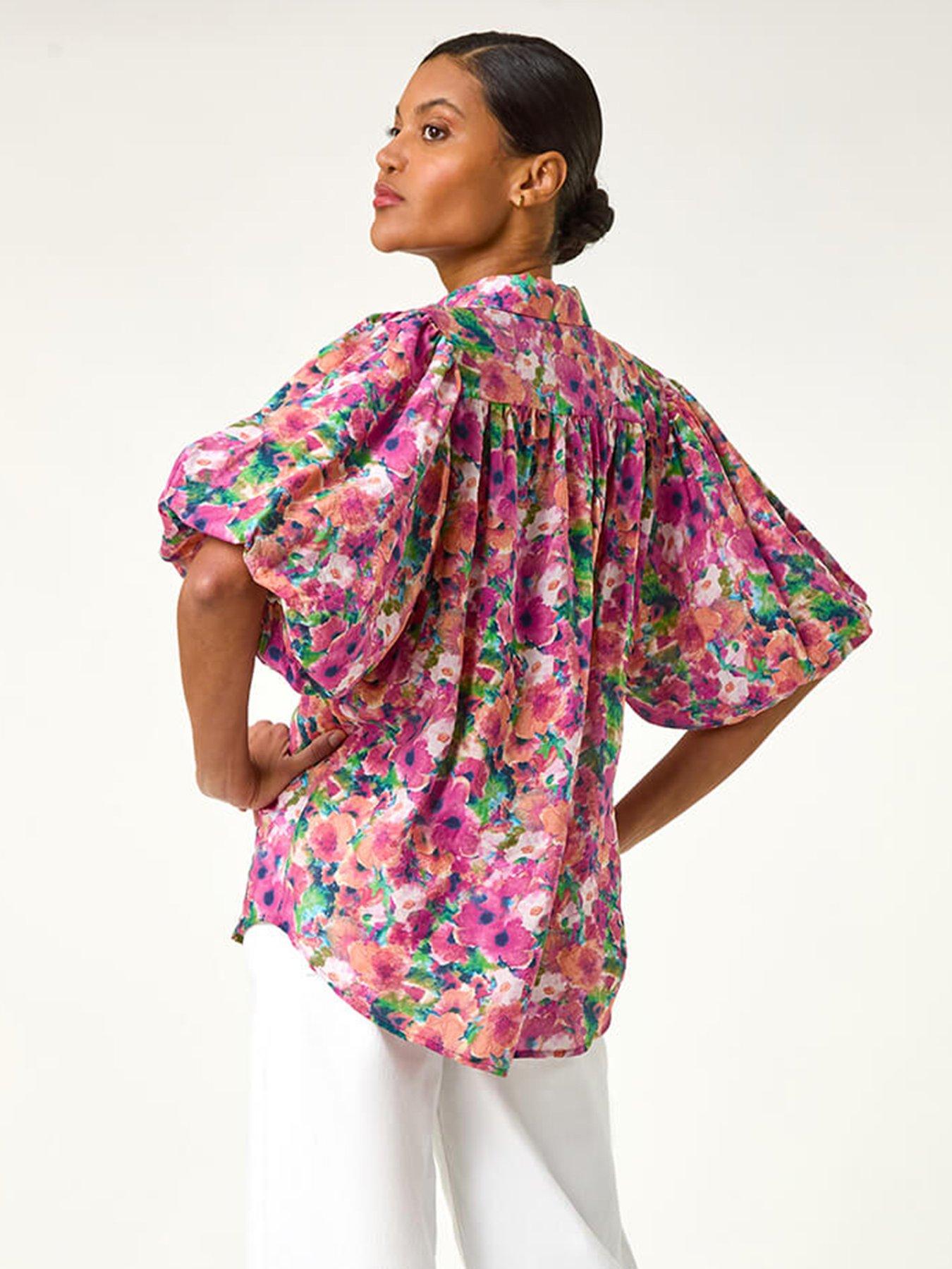roman-floral-print-button-through-shirt-pinkoutfit