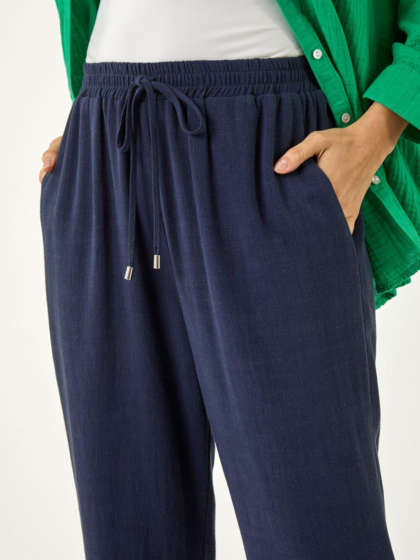 Image 5 of 5 of Roman Full Length Linen Trouser - Navy