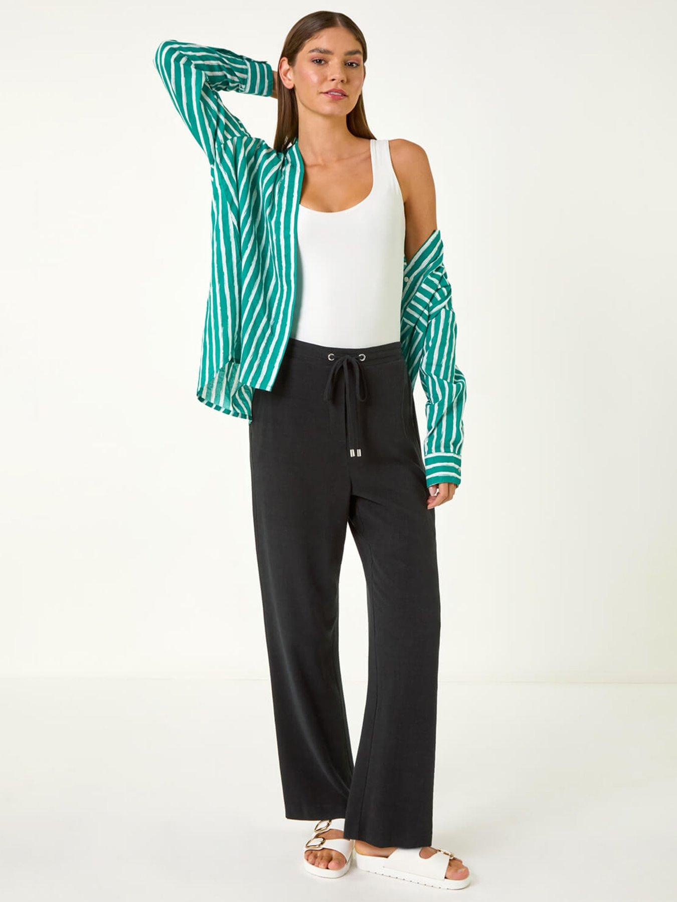 Image 3 of 5 of Roman Full Length Linen Trousers - Black